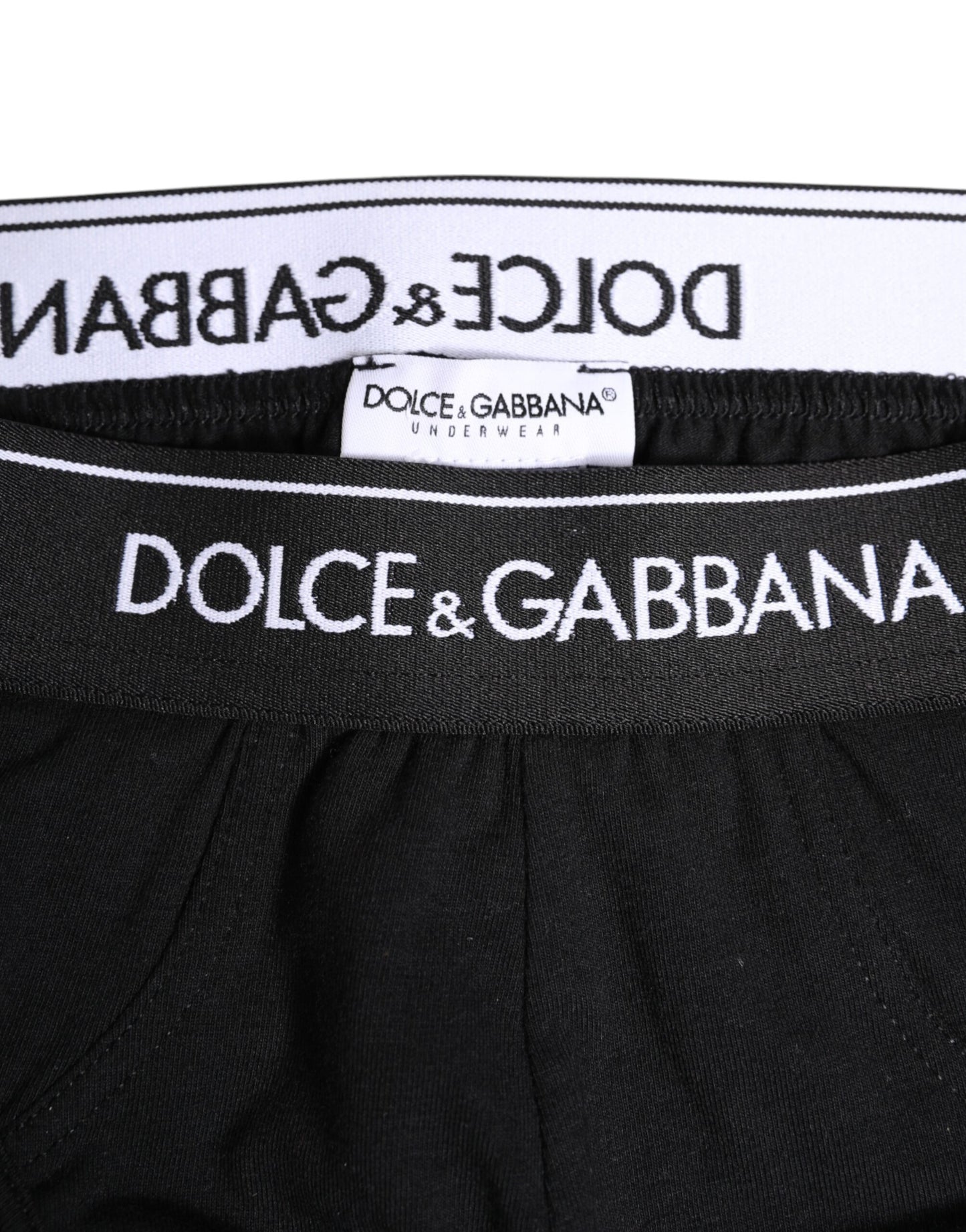 Dolce & Gabbana Black Cotton Stretch Regular Brief Underwear Dolce & Gabbana