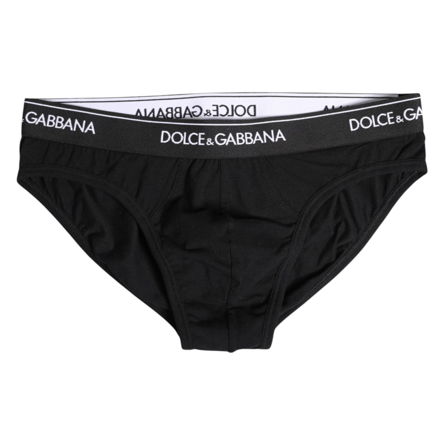 Dolce & Gabbana Black Cotton Stretch Regular Brief Underwear Dolce & Gabbana