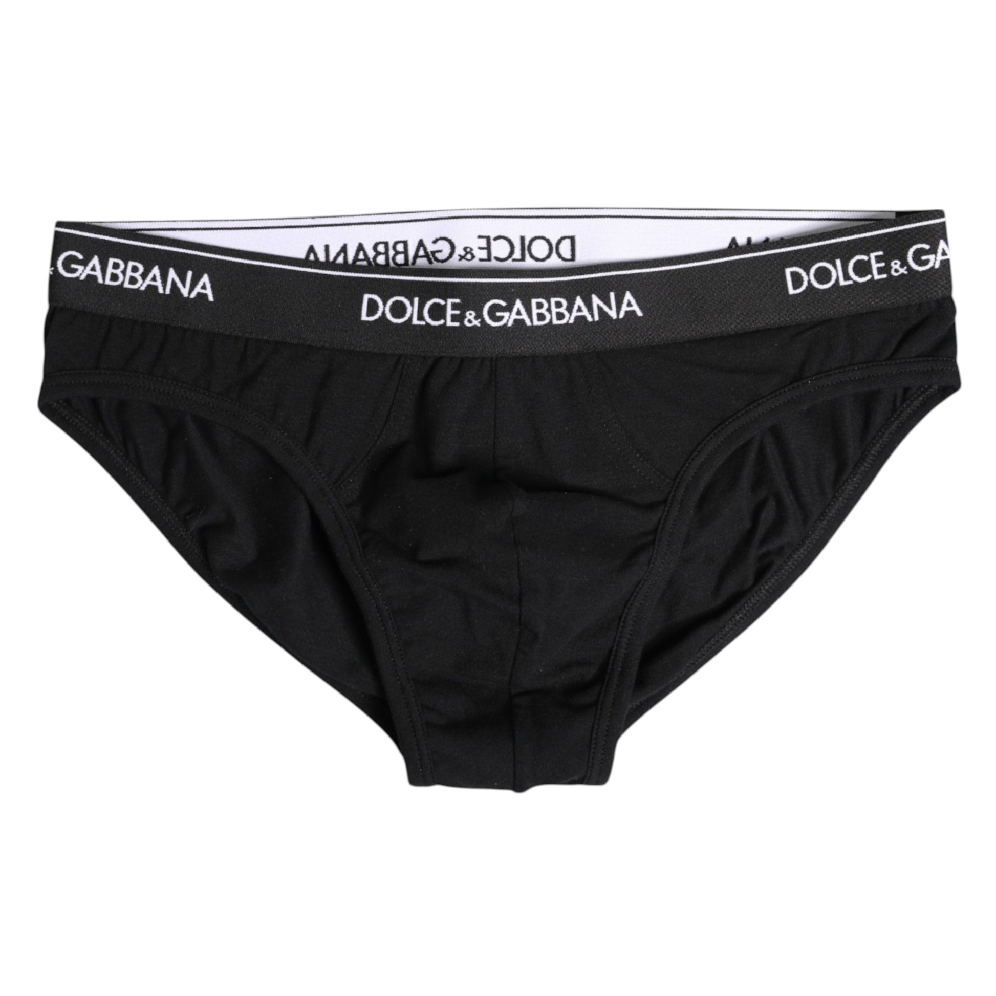 Dolce & Gabbana Black Cotton Stretch Regular Brief Underwear Dolce & Gabbana
