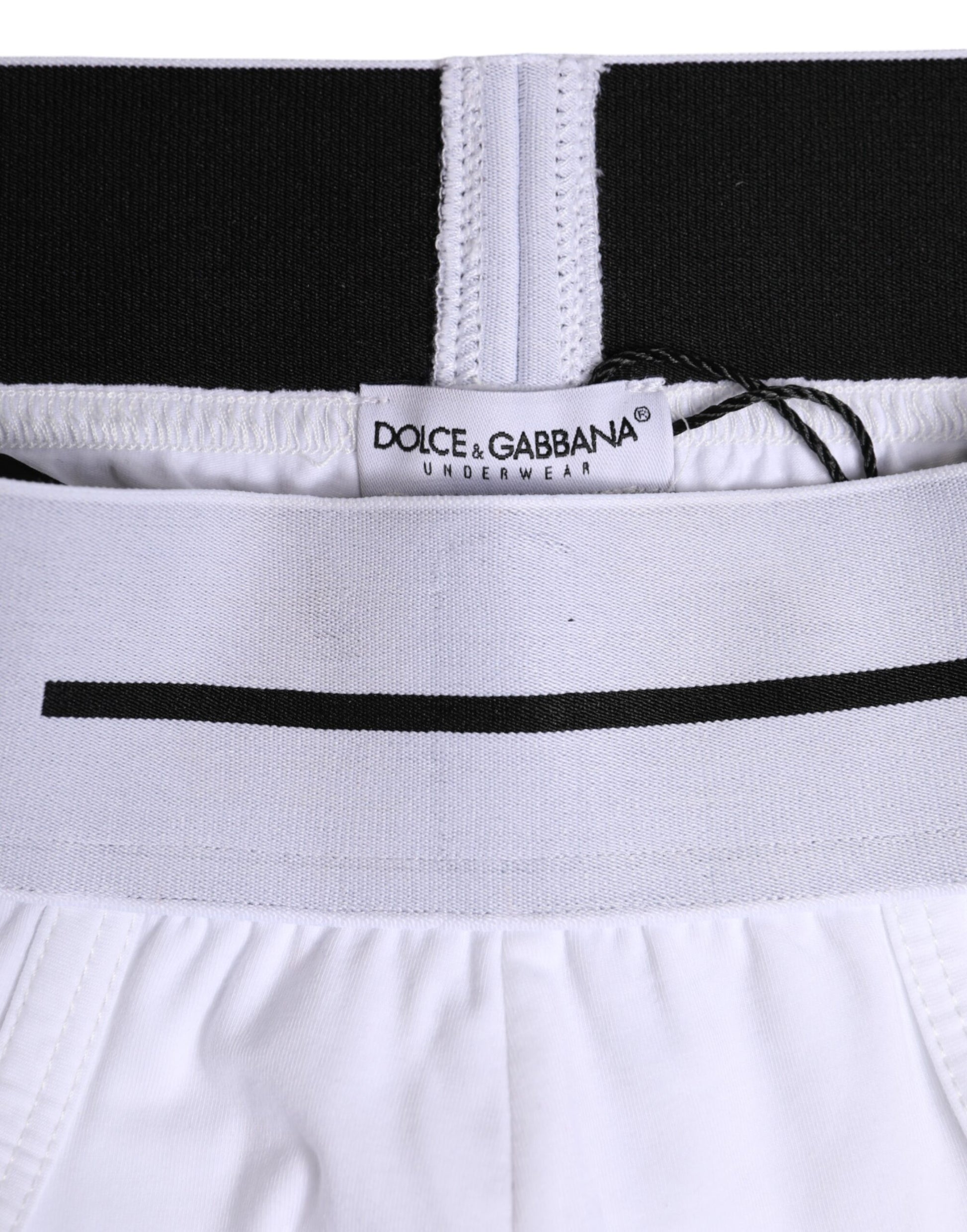Dolce & Gabbana White Cotton Stretch Regular Brief Underwear Dolce & Gabbana