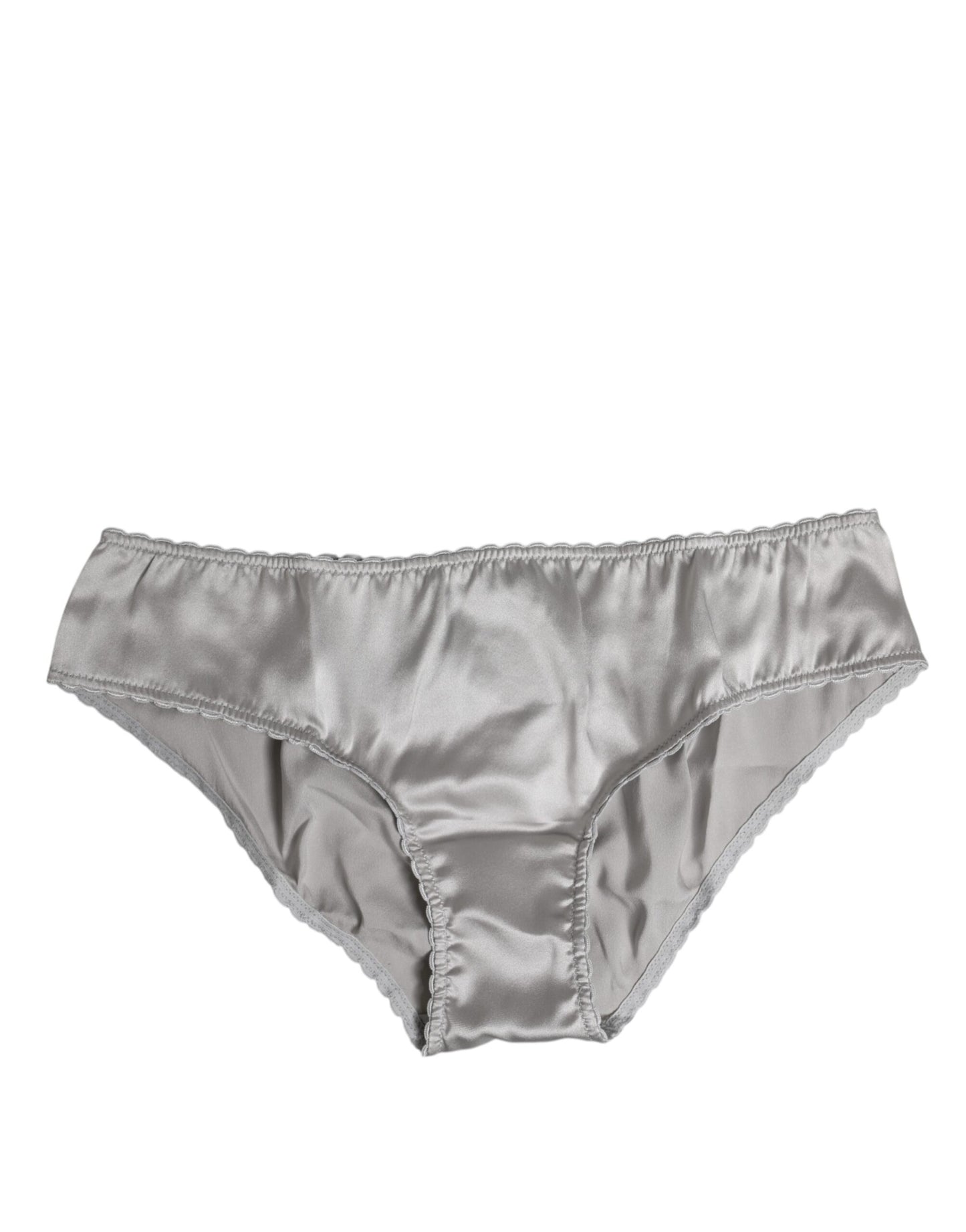Dolce & Gabbana Gray Silk Stretch Bottom Low Waist Panty Underwear Dolce & Gabbana