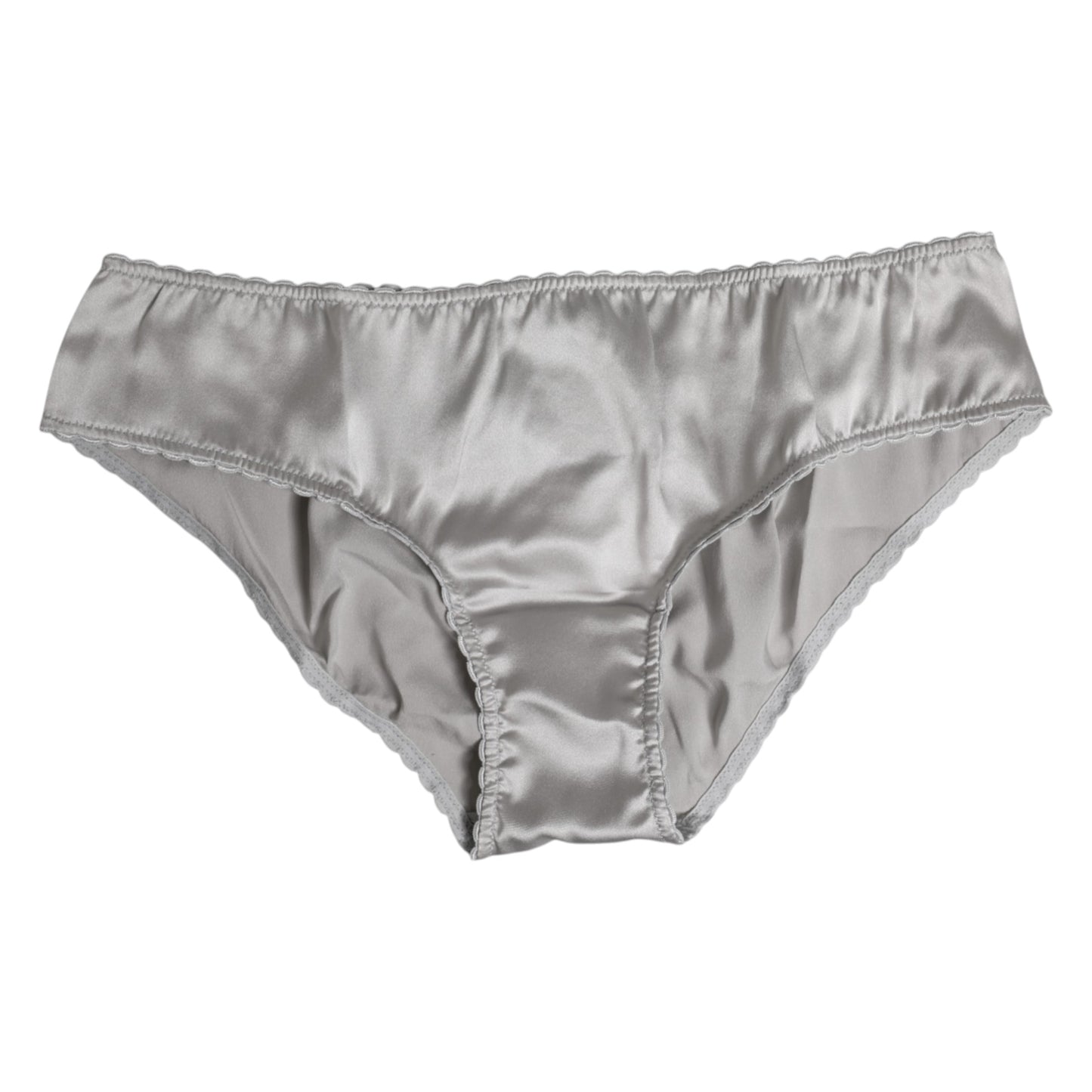 Dolce & Gabbana Gray Silk Stretch Bottom Low Waist Panty Underwear Dolce & Gabbana