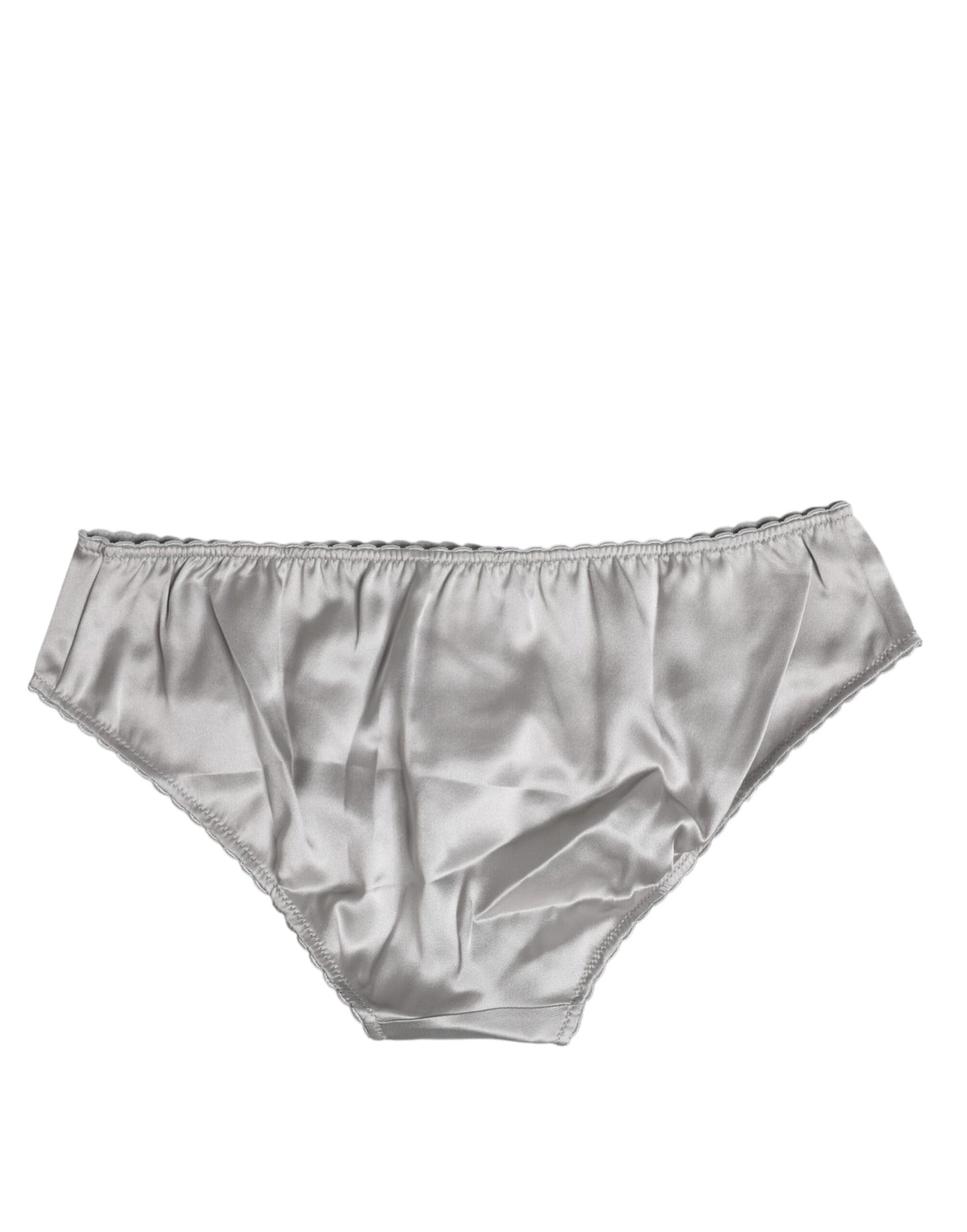 Dolce & Gabbana Gray Silk Stretch Bottom Low Waist Panty Underwear Dolce & Gabbana