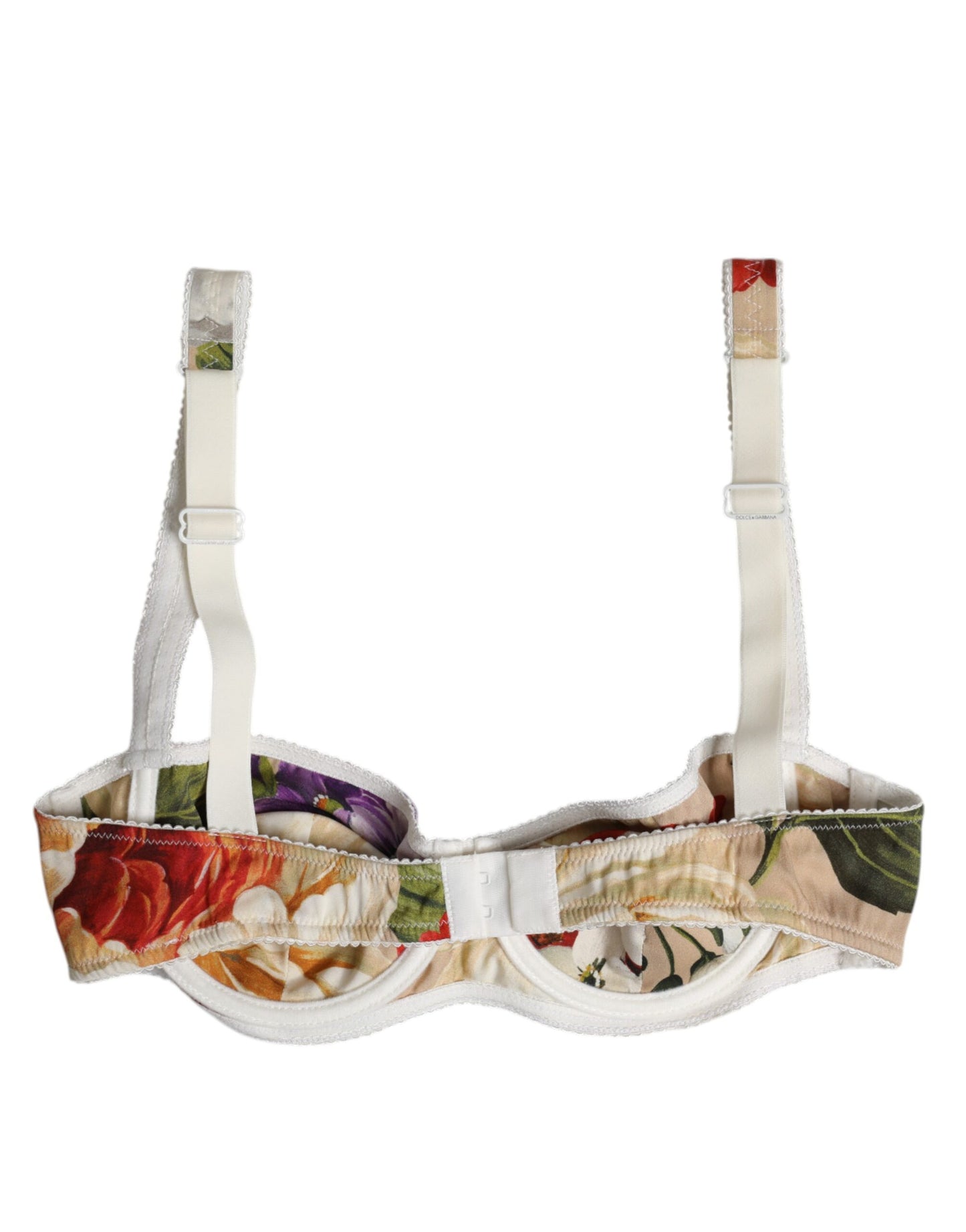 Dolce & Gabbana Beige Floral Balconcino Underwired Bra Underwear Dolce & Gabbana