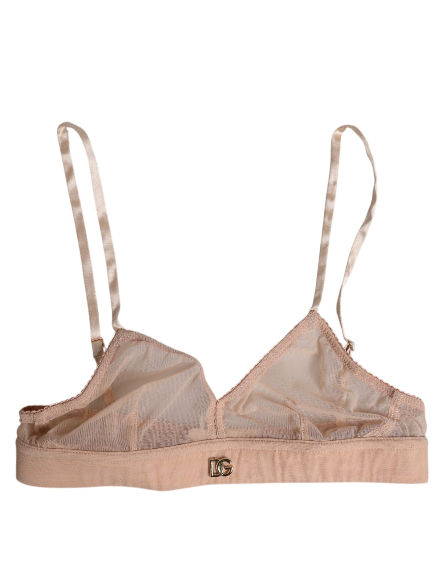 Dolce & Gabbana Powder Pink Nylon DG Logo Non Wire Bra Underwear Dolce & Gabbana