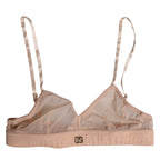Dolce & Gabbana Powder Pink Nylon DG Logo Non Wire Bra Underwear