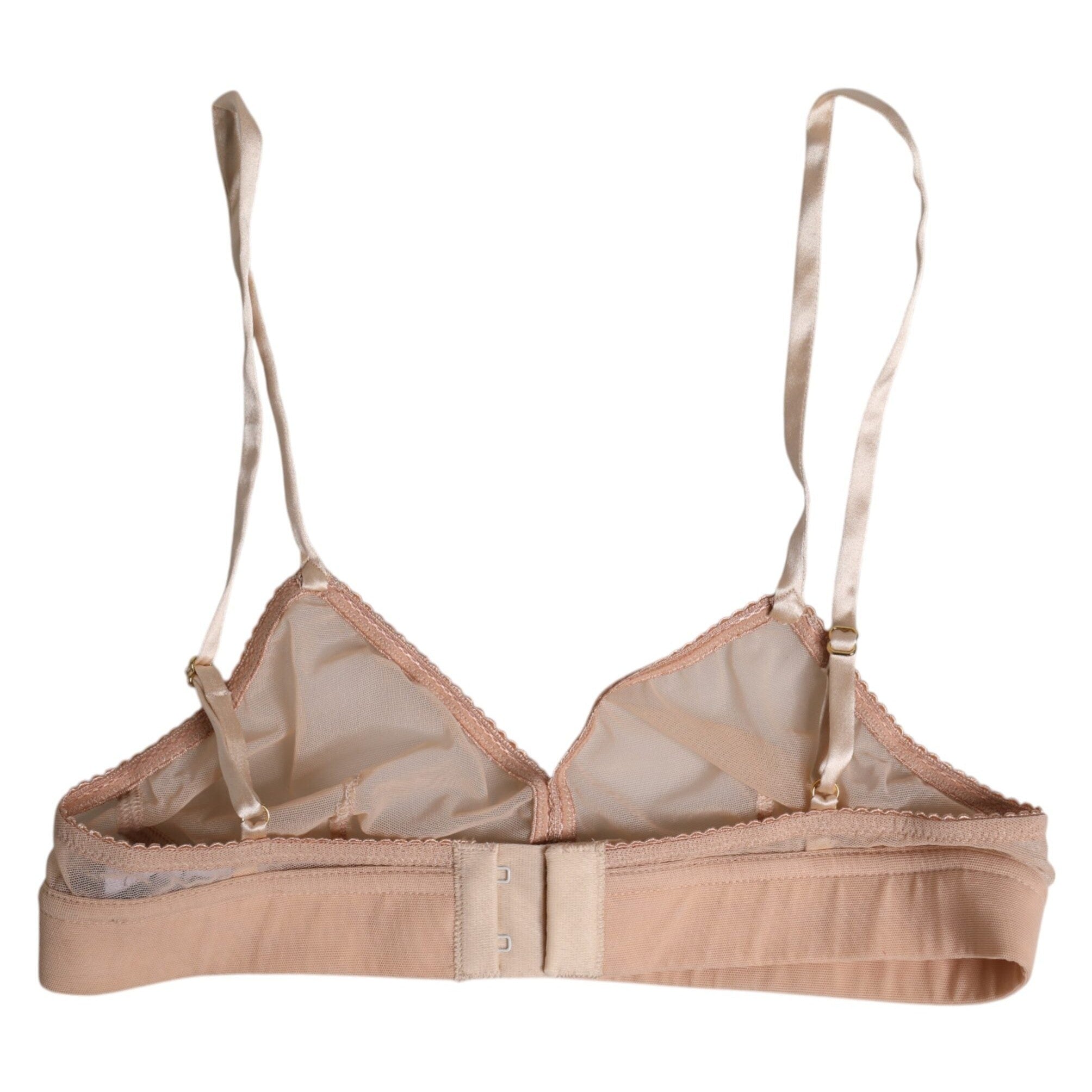Dolce & Gabbana Powder Pink Nylon DG Logo Non Wire Bra Underwear