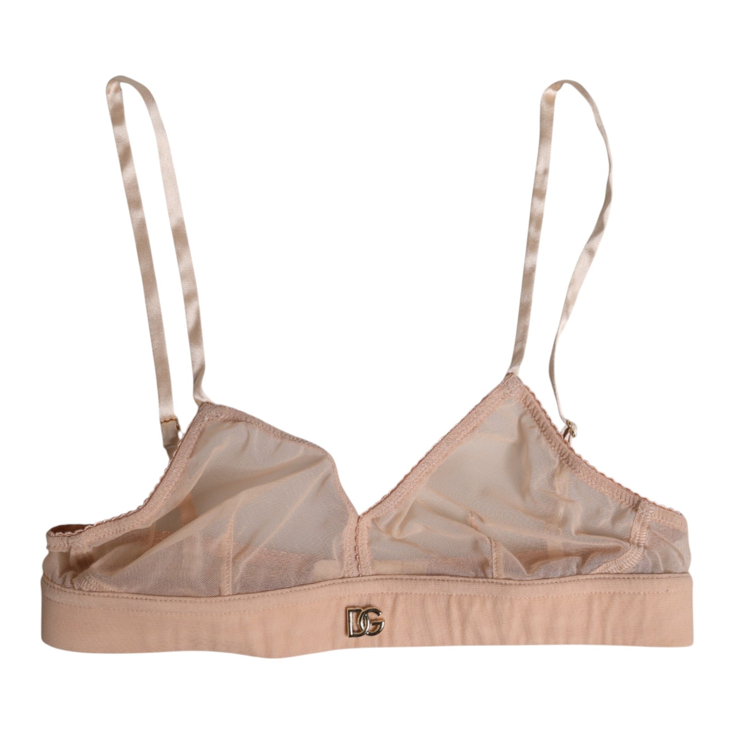 Dolce & Gabbana Powder Pink Nylon DG Logo Non Wire Bra Underwear Dolce & Gabbana