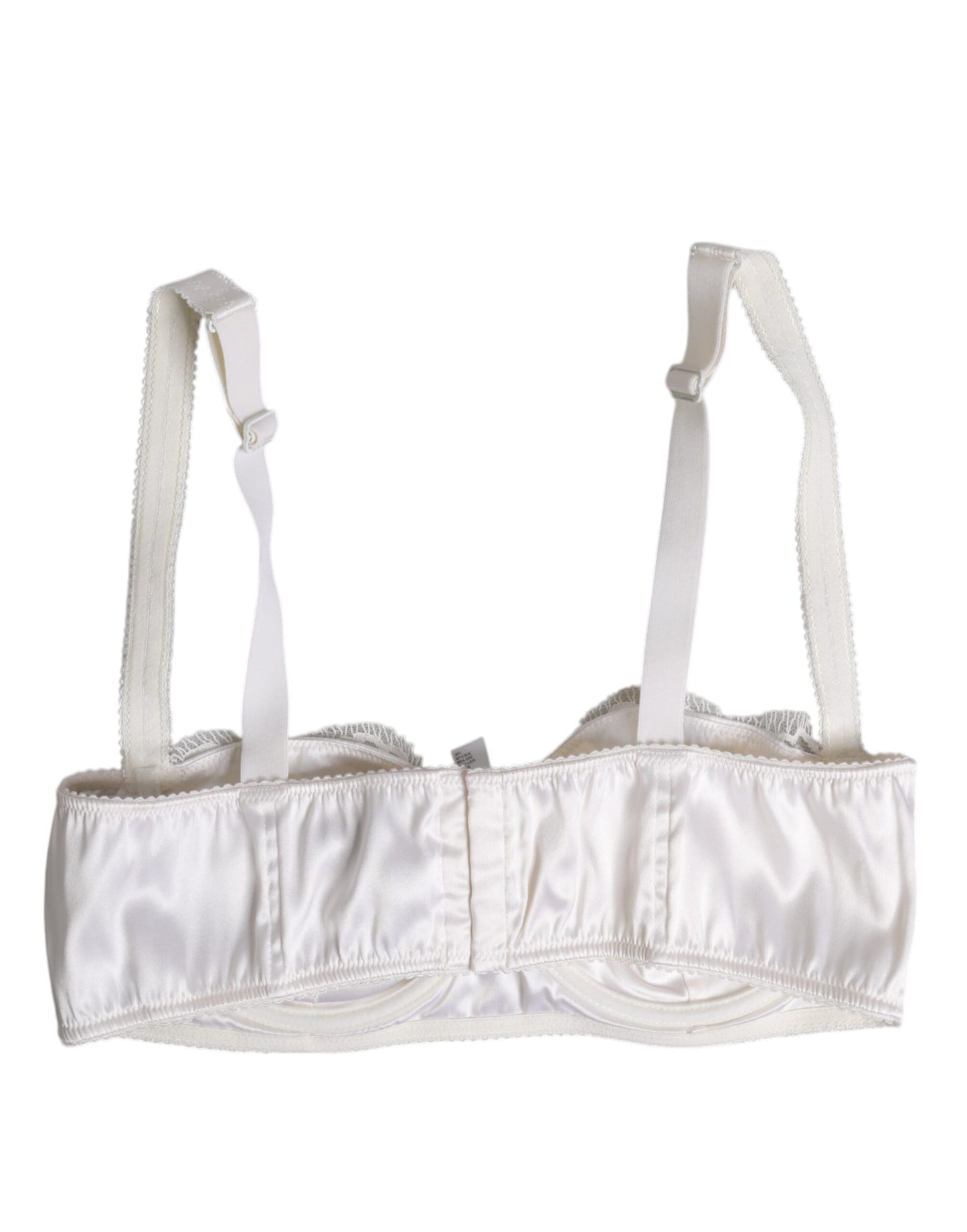 Dolce & Gabbana White Silk Underwired Balconette Bra Underwear Dolce & Gabbana
