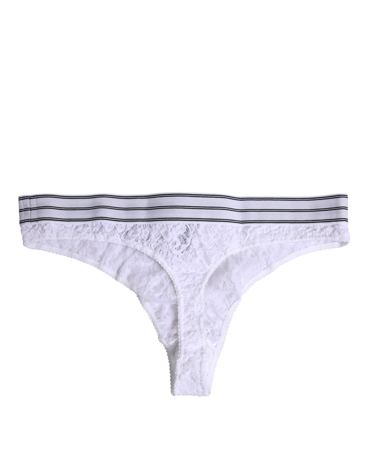 Dolce & Gabbana White Nylon Floral Lace Bottom Panty Underwear Dolce & Gabbana