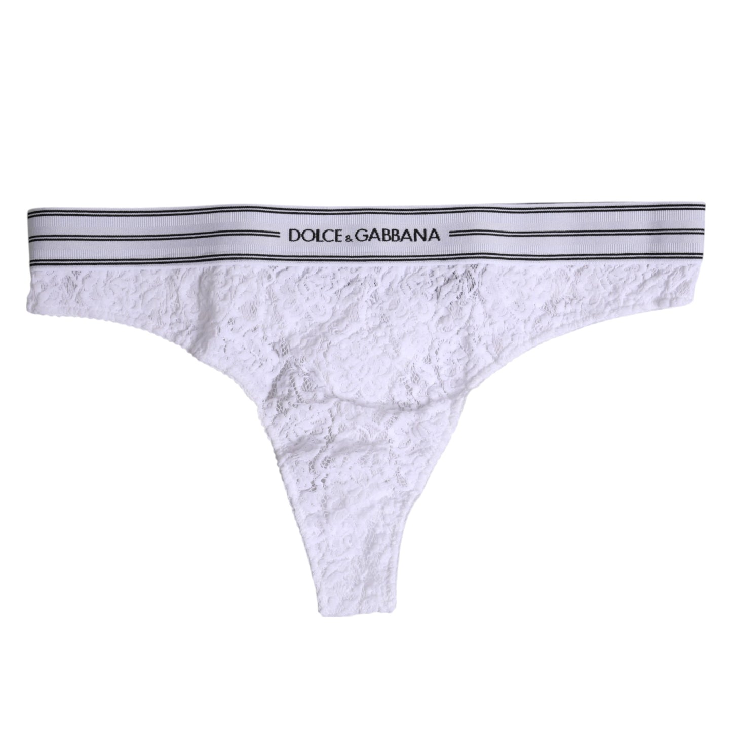 Dolce & Gabbana White Nylon Floral Lace Bottom Panty Underwear Dolce & Gabbana