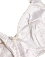 Dolce & Gabbana White Silk Balconette Non Wire Bra Underwear
