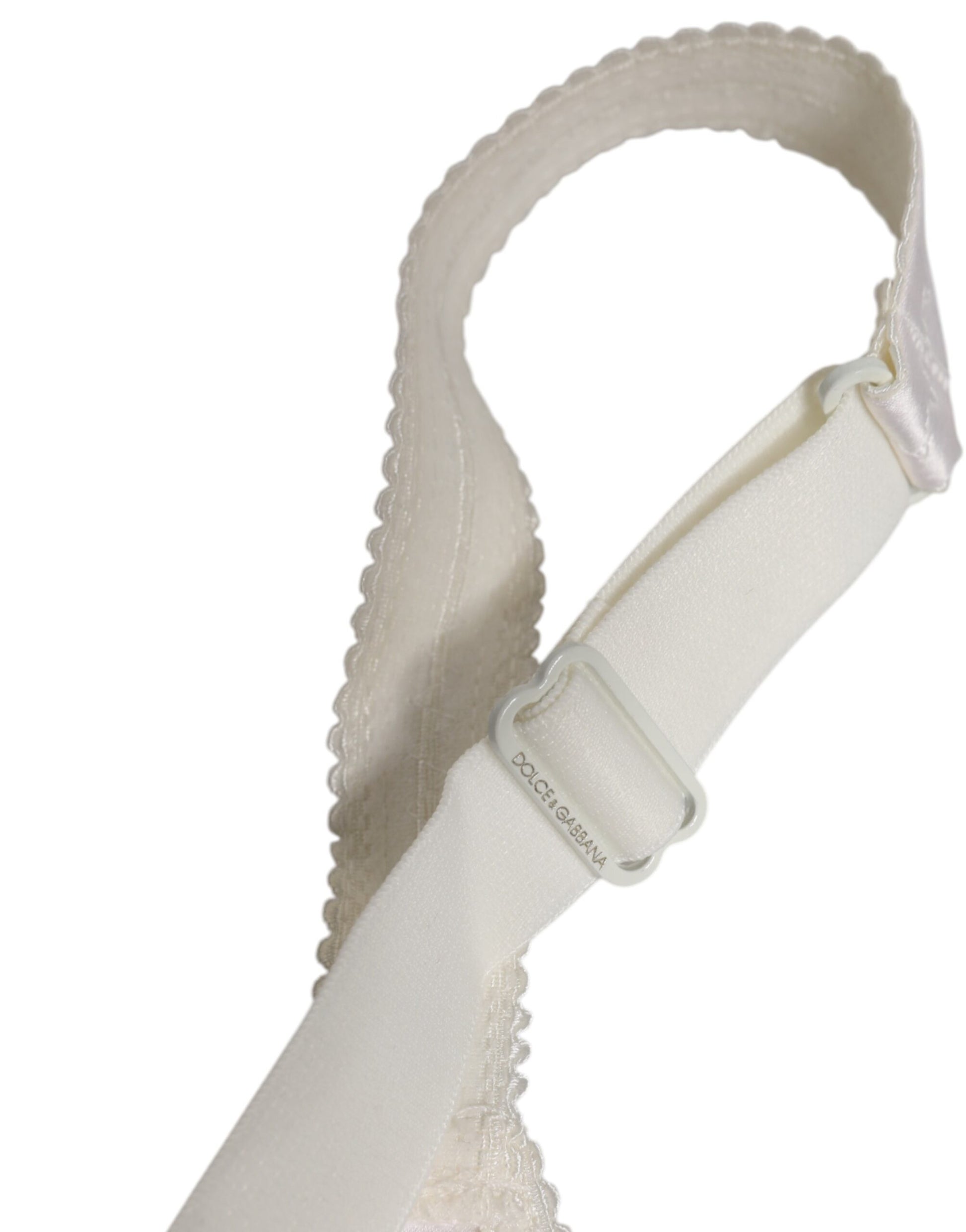 Dolce & Gabbana White Silk Balconette Non Wire Bra Underwear Dolce & Gabbana