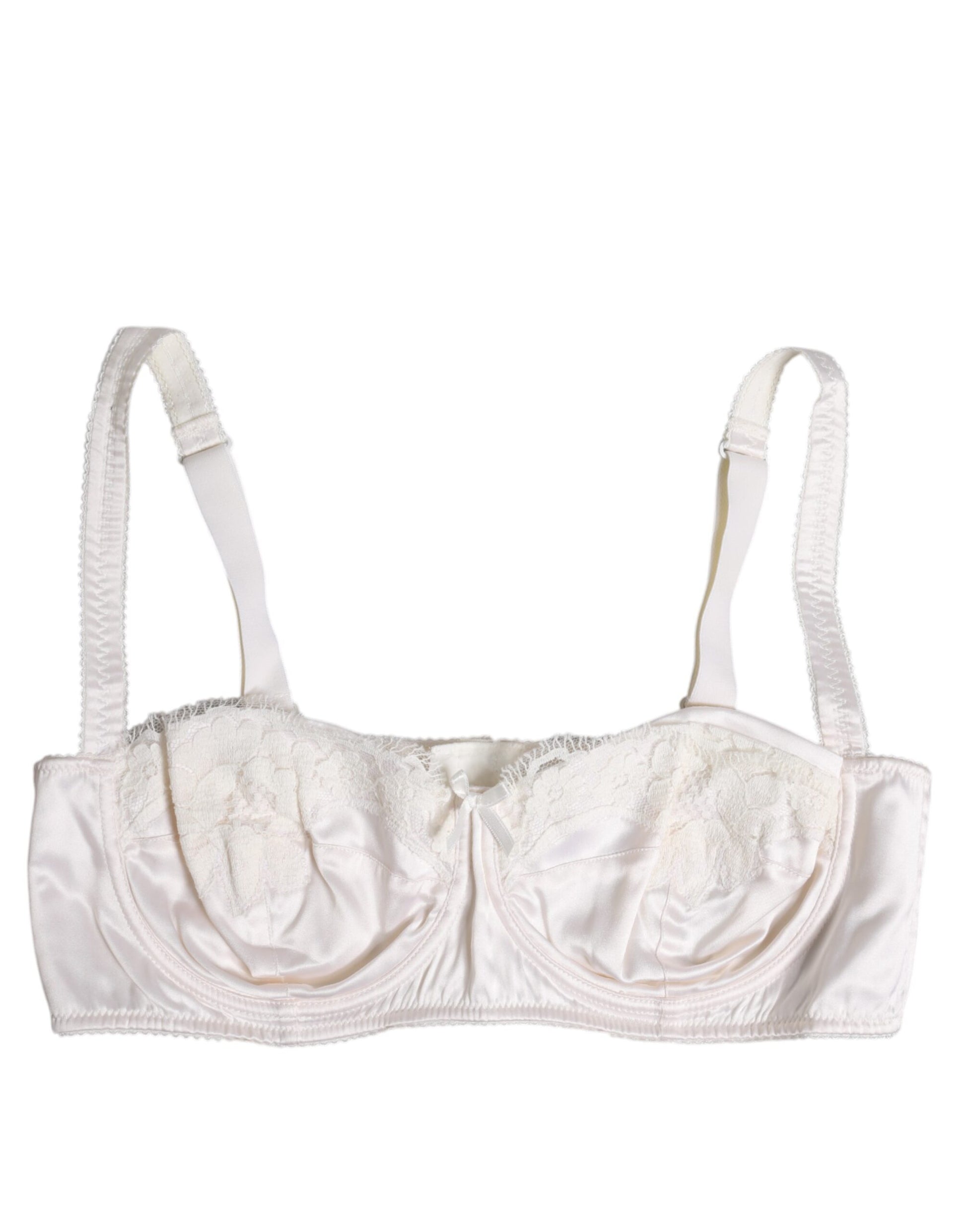 Dolce & Gabbana White Silk Underwired Balconette Bra Underwear Dolce & Gabbana