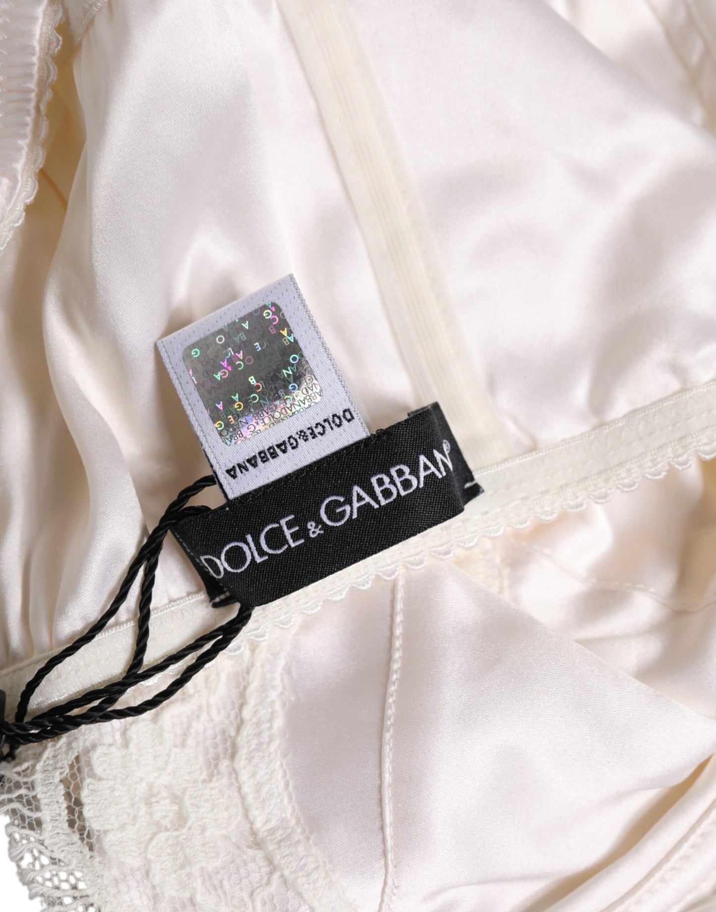Dolce & Gabbana White Silk Underwired Balconette Bra Underwear Dolce & Gabbana
