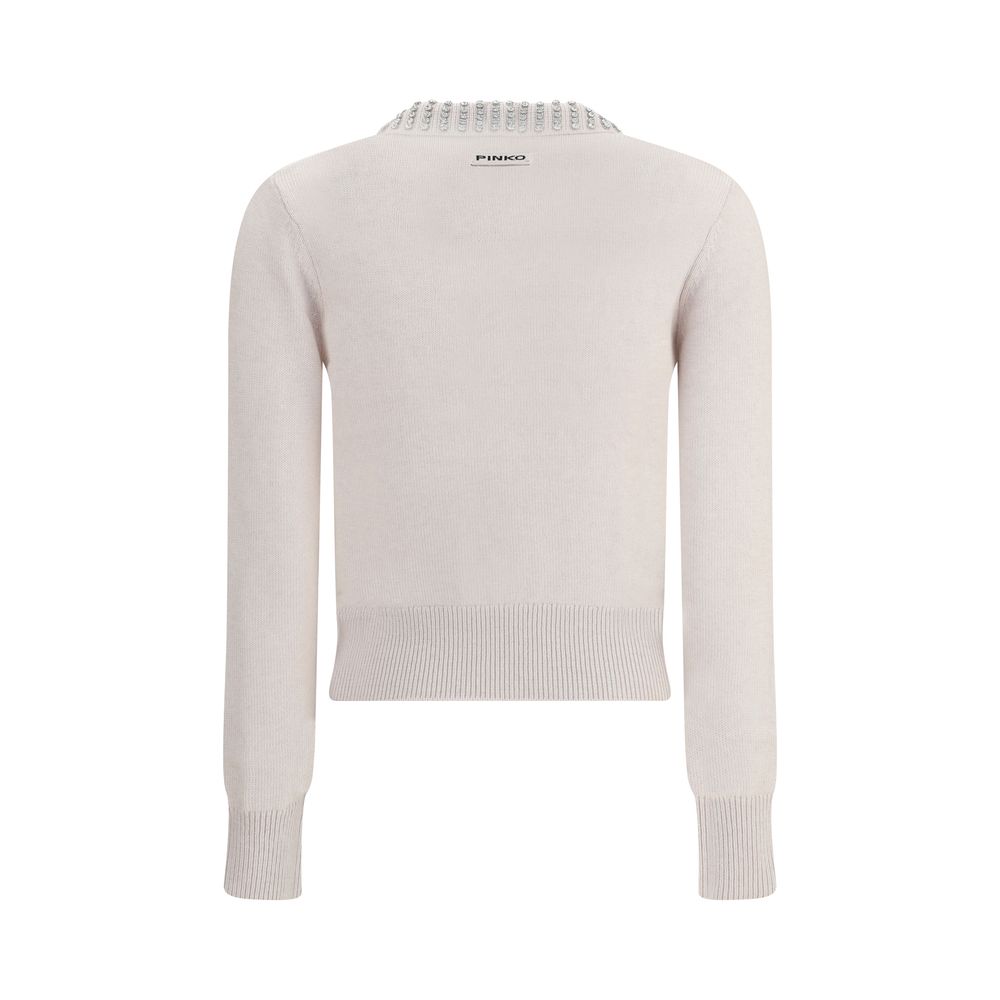 PINKO Rhinestone-decorated collar Sweater PINKO