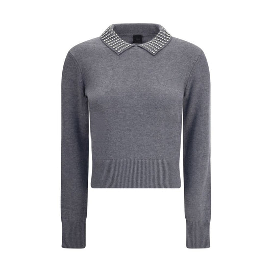 PINKO Rhinestone-decorated collar Sweater PINKO