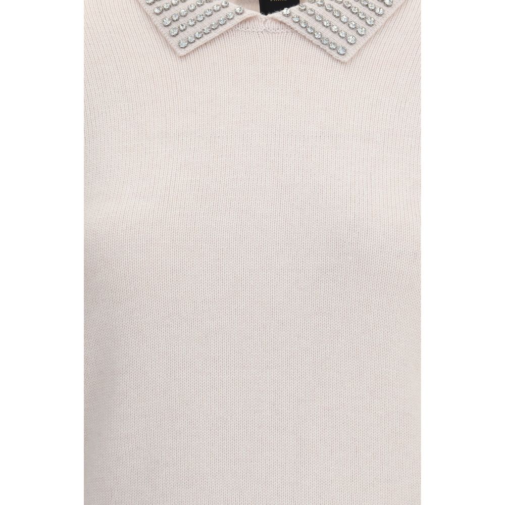 PINKO Rhinestone-decorated collar Sweater PINKO