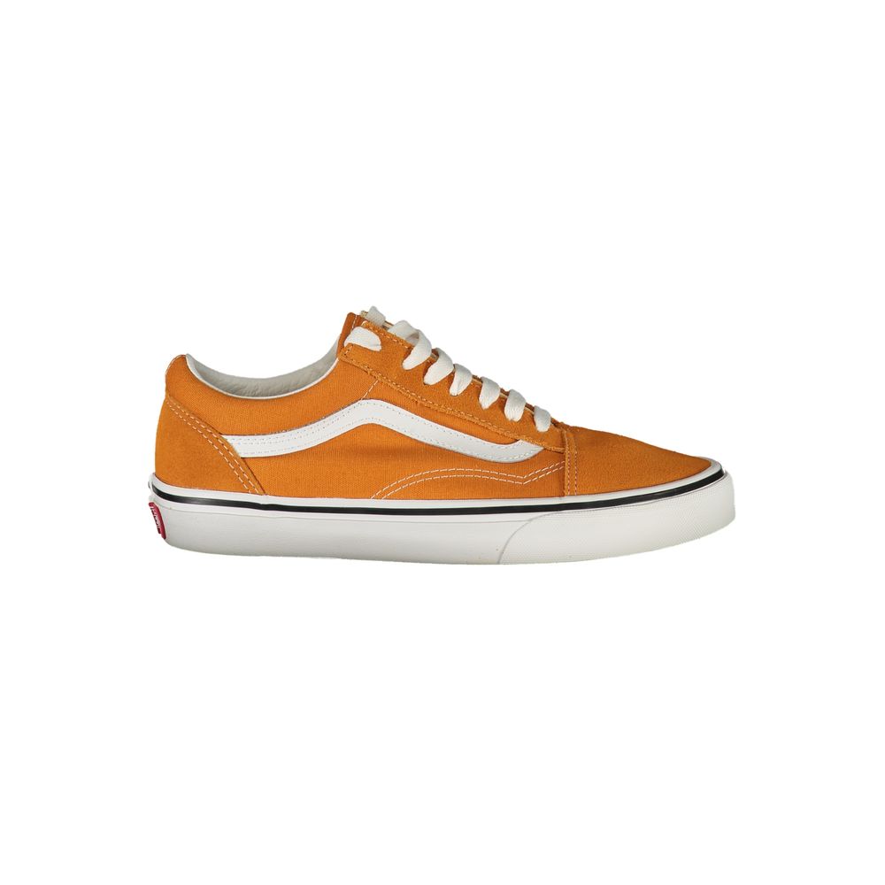 Vans Arancione polyester women's sneaker with white sole and lace-up design, featuring bright orange color and casual style.