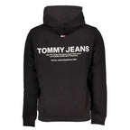 Tommy Hilfiger men's black cotton sweatshirt with logo detail, crew neck, and long sleeves, casual and comfortable fit.