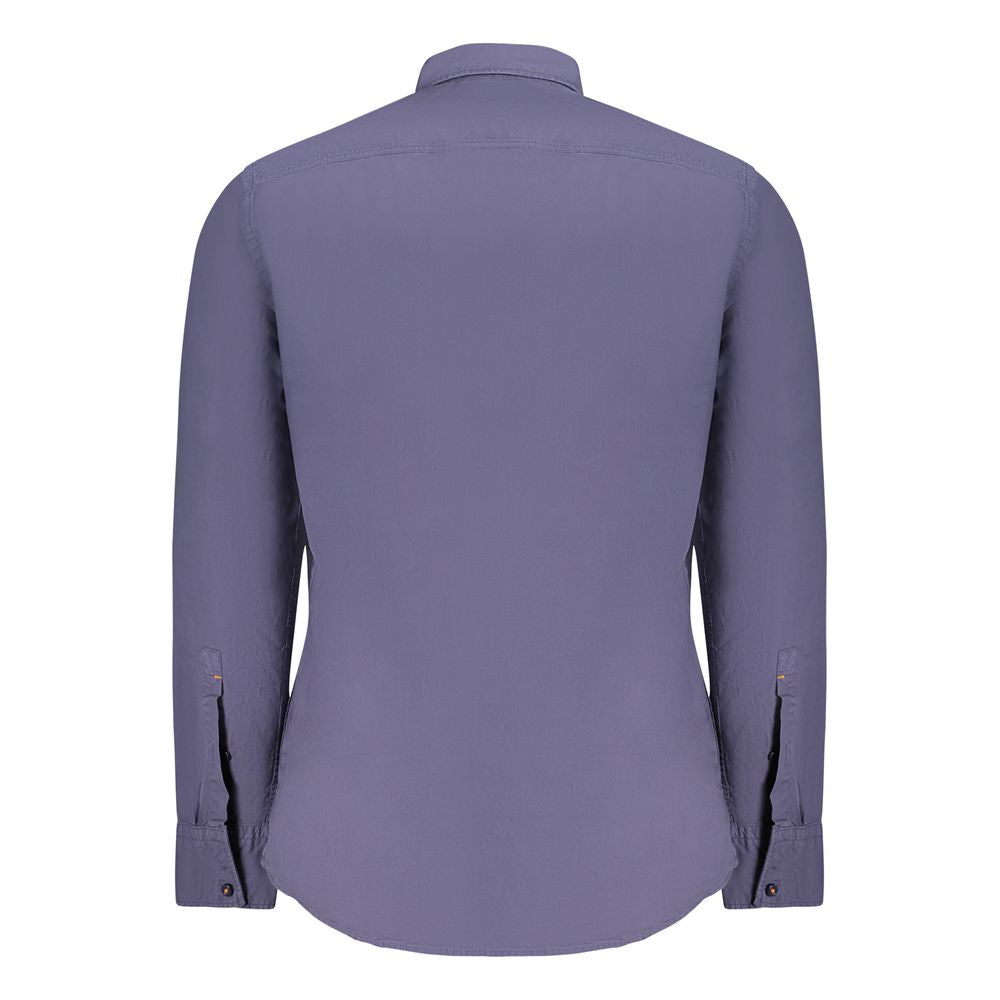 Hugo Boss Blue Cotton Men Shirt Hugo Boss