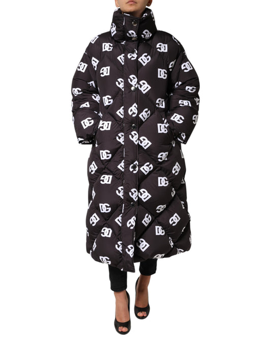 Dolce & Gabbana Black DG Mania Puffer Quilted Long Coat Jacket Dolce & Gabbana