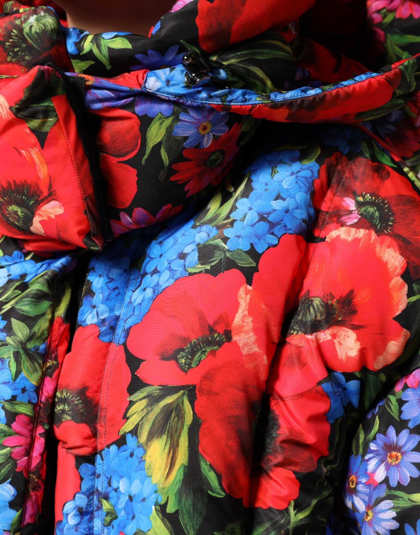 Dolce & Gabbana Multicolor Floral Hooded Puffer Coat Jacket Dolce & Gabbana
