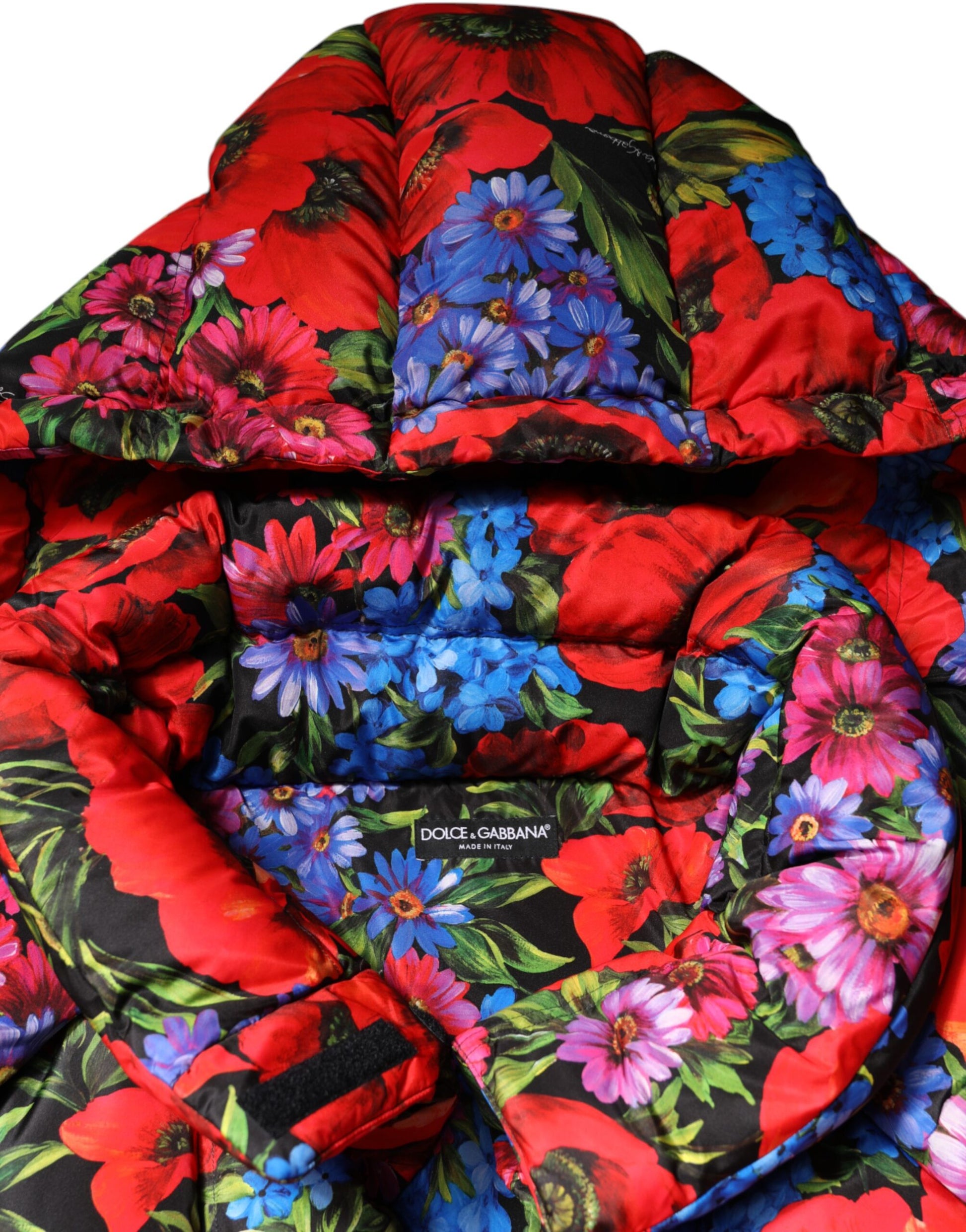 Dolce & Gabbana Multicolor Floral Hooded Puffer Coat Jacket Dolce & Gabbana