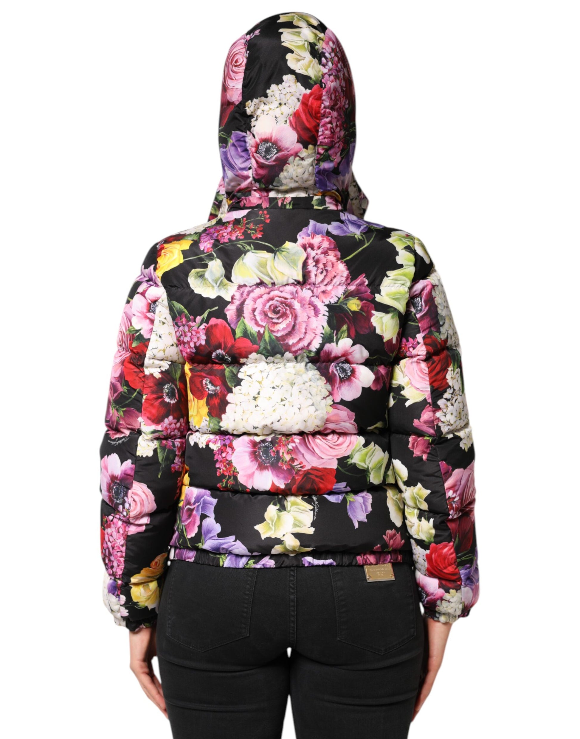 Dolce & Gabbana Multicolor Floral Hooded Puffer Quilted Jacket Dolce & Gabbana