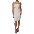 Dolce & Gabbana White Full Slip DG Logo Silk Dress Sleepwear