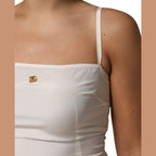 Dolce & Gabbana White Full Slip DG Logo Silk Dress Sleepwear