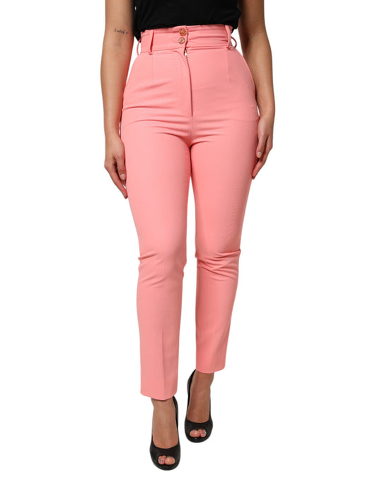 Dolce & Gabbana Pink High Waist Dress Tapered Pants Dolce & Gabbana