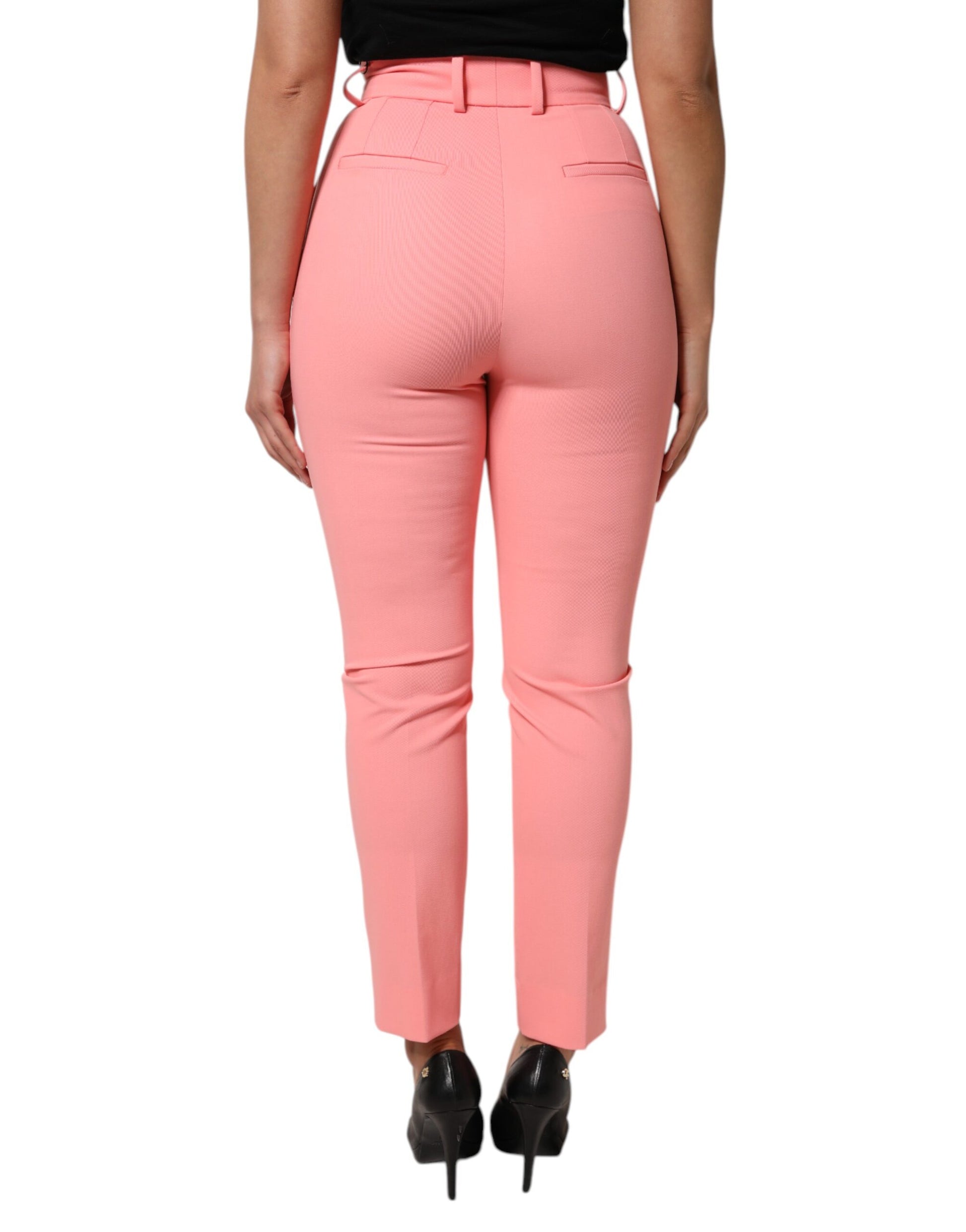 Dolce & Gabbana Pink High Waist Dress Tapered Pants Dolce & Gabbana