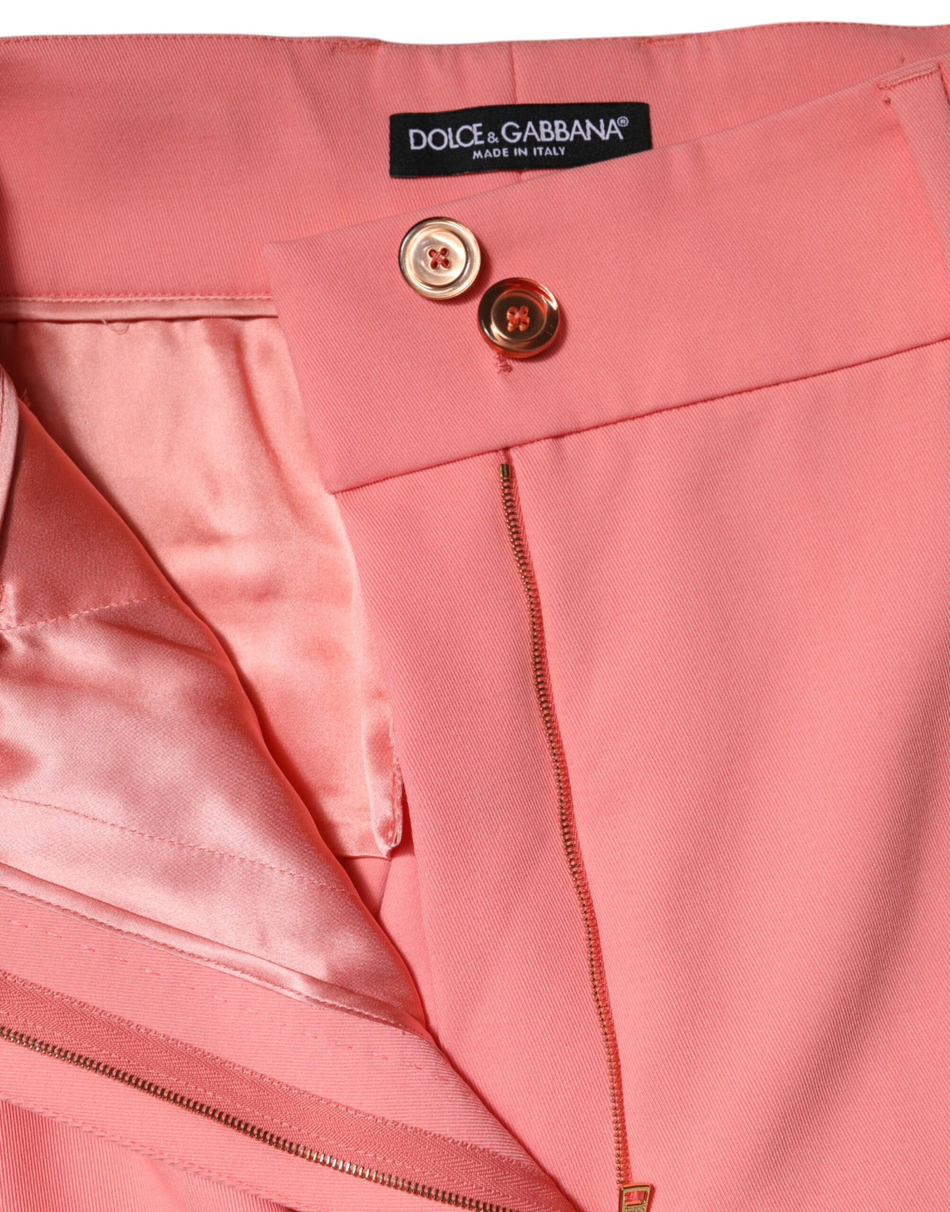 Dolce & Gabbana Pink High Waist Dress Tapered Pants Dolce & Gabbana