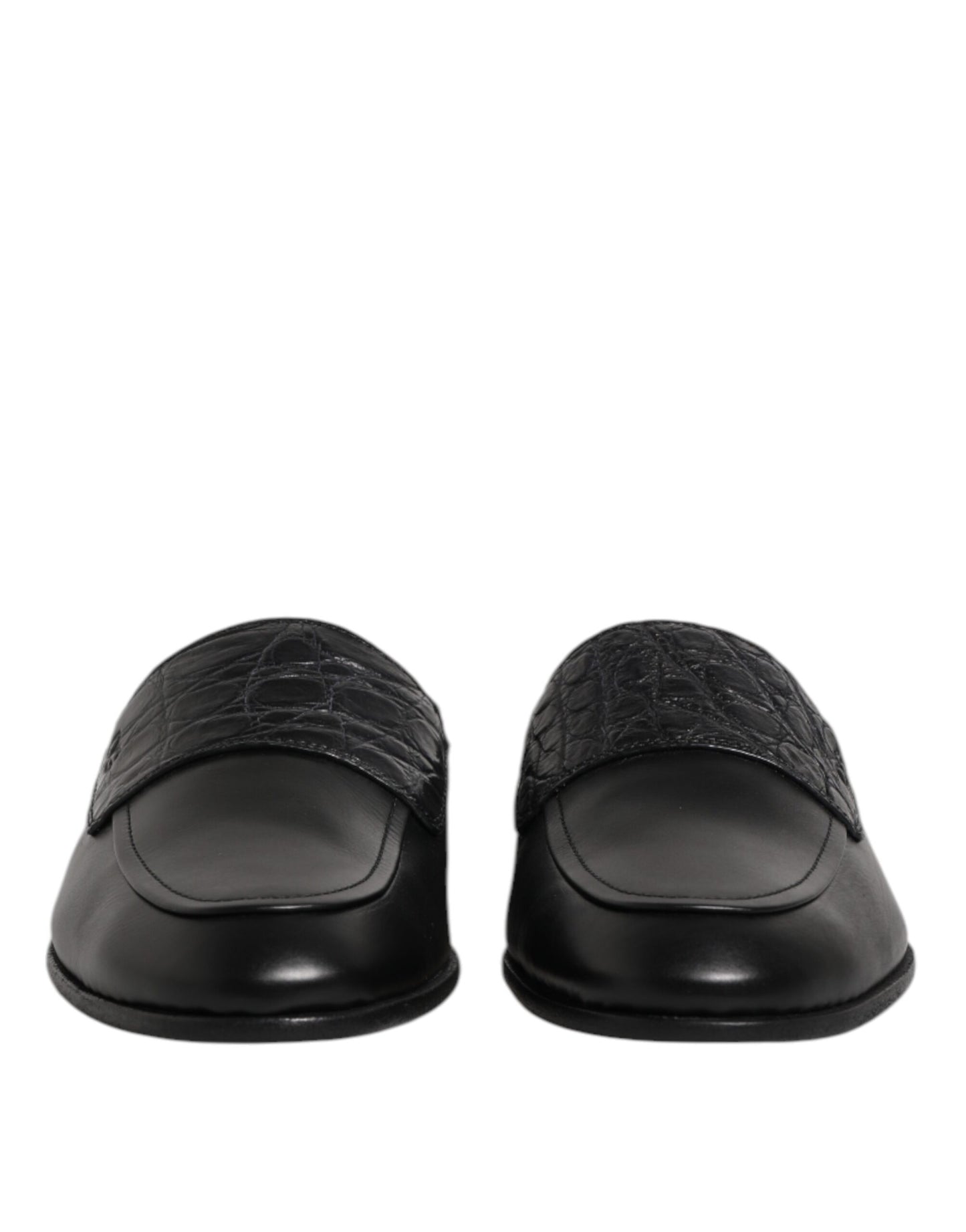 Dolce & Gabbana Black Calfskin Leather Slip On Loafers Shoes Dolce & Gabbana