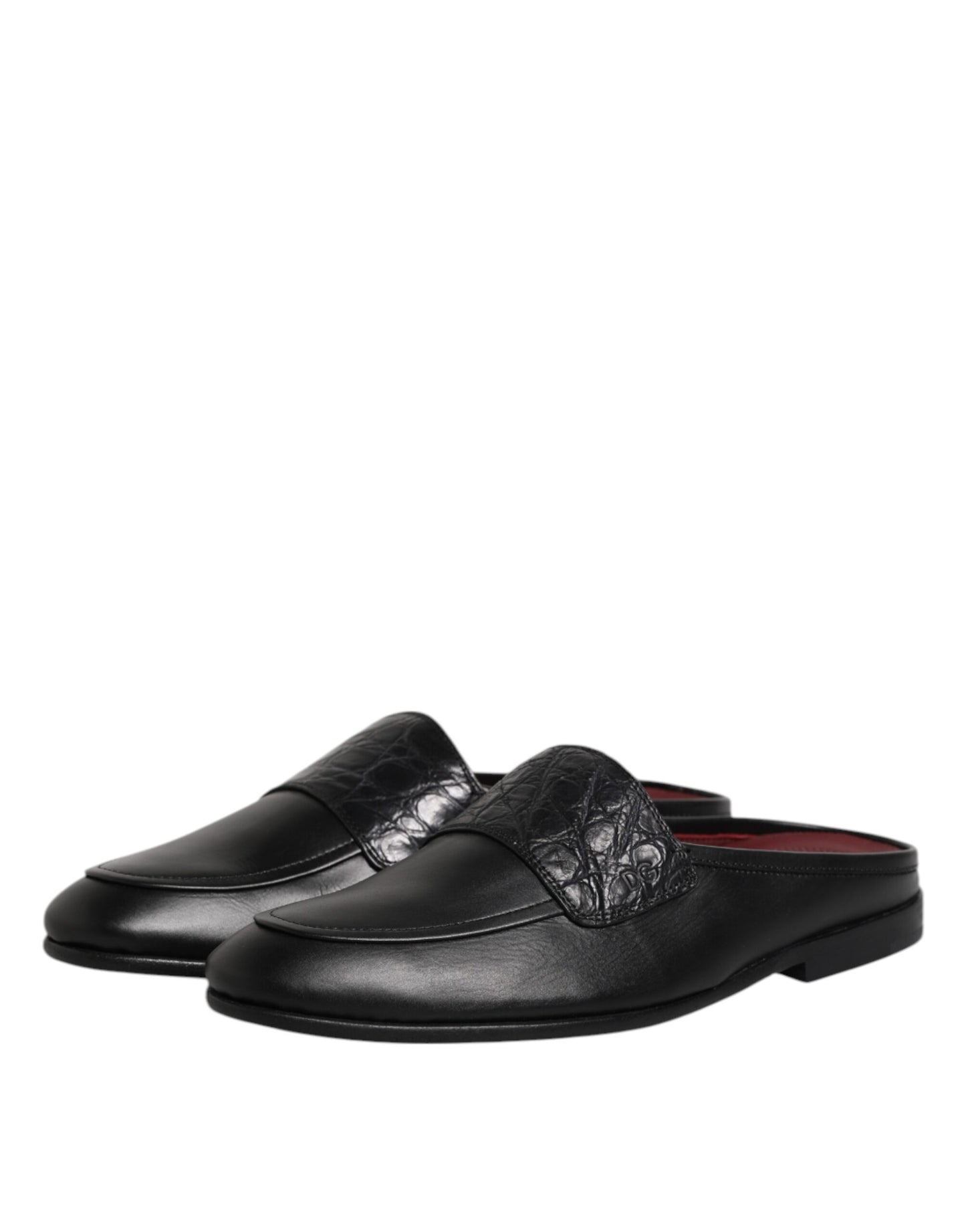 Dolce & Gabbana Black Calfskin Leather Slip On Loafers Shoes Dolce & Gabbana