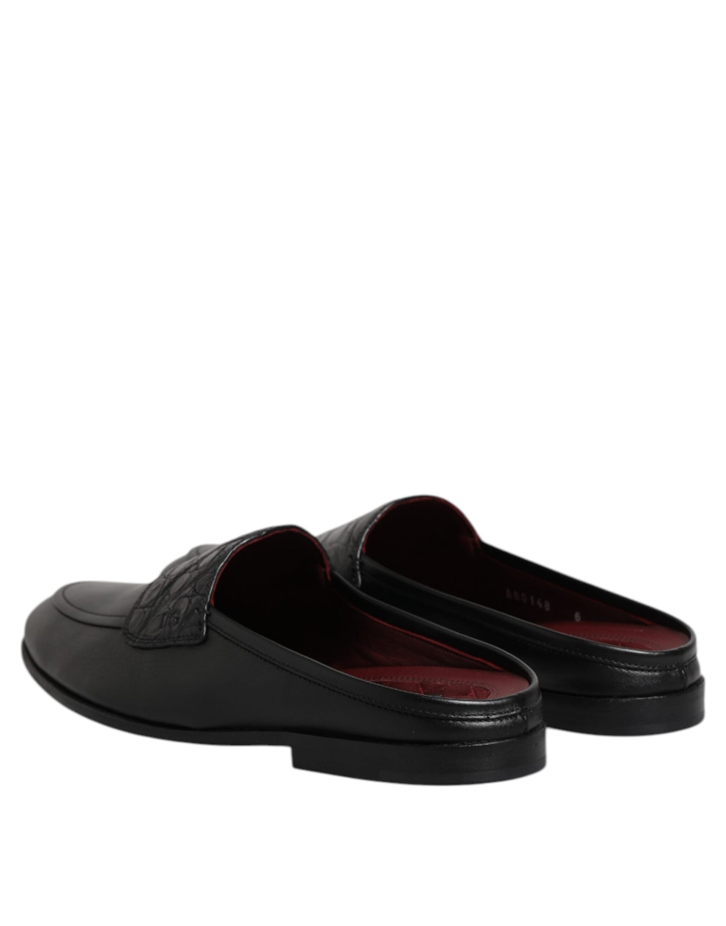 Dolce & Gabbana Black Calfskin Leather Slip On Loafers Shoes Dolce & Gabbana