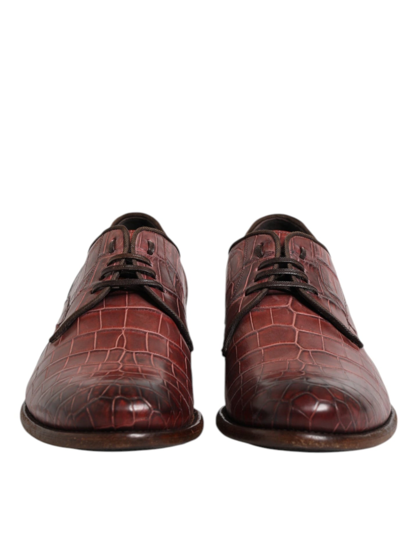 Dolce & Gabbana Burgundy Leather Lace Up Derby Dress Shoes Dolce & Gabbana