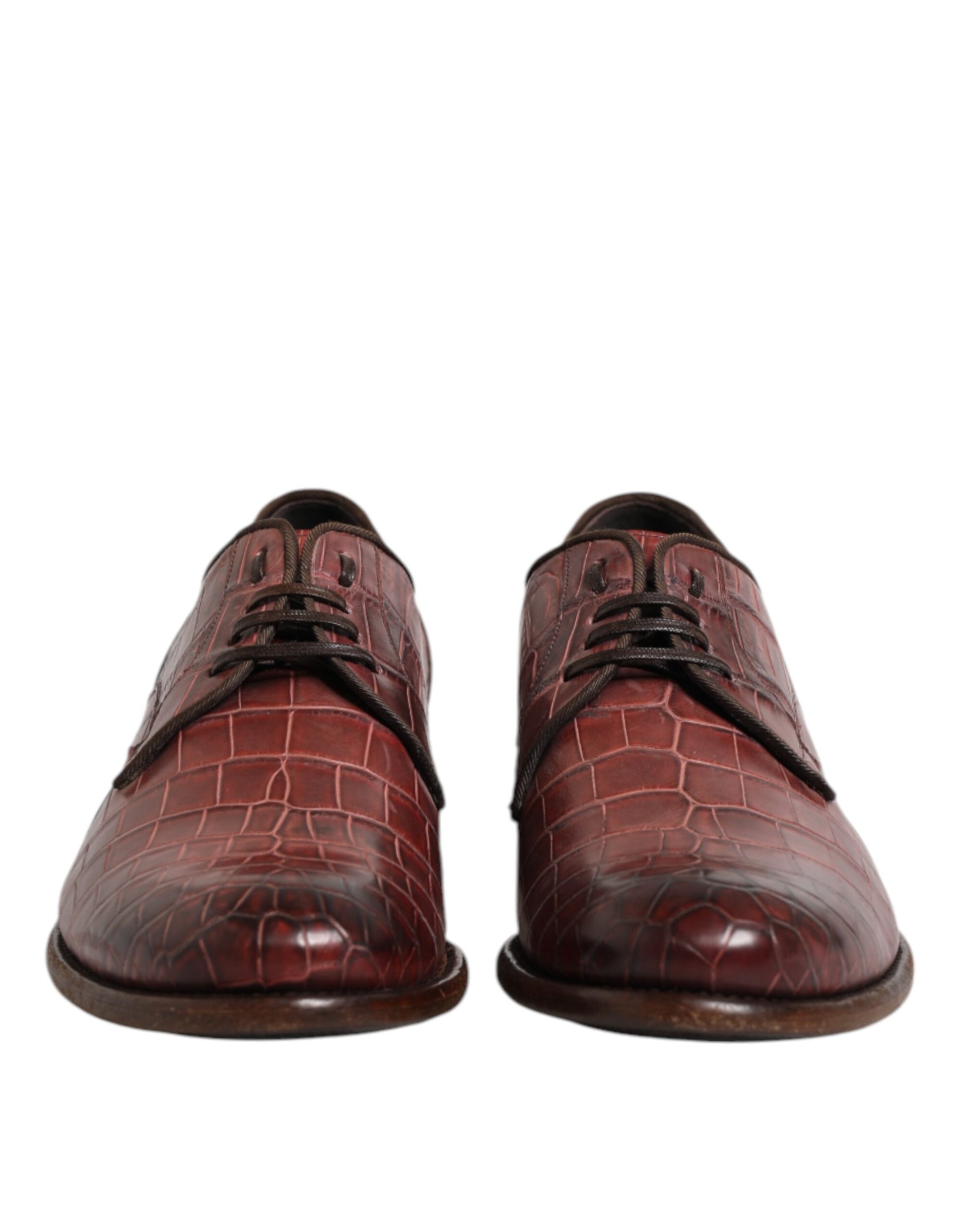 Dolce & Gabbana Burgundy Leather Lace Up Derby Dress Shoes Dolce & Gabbana