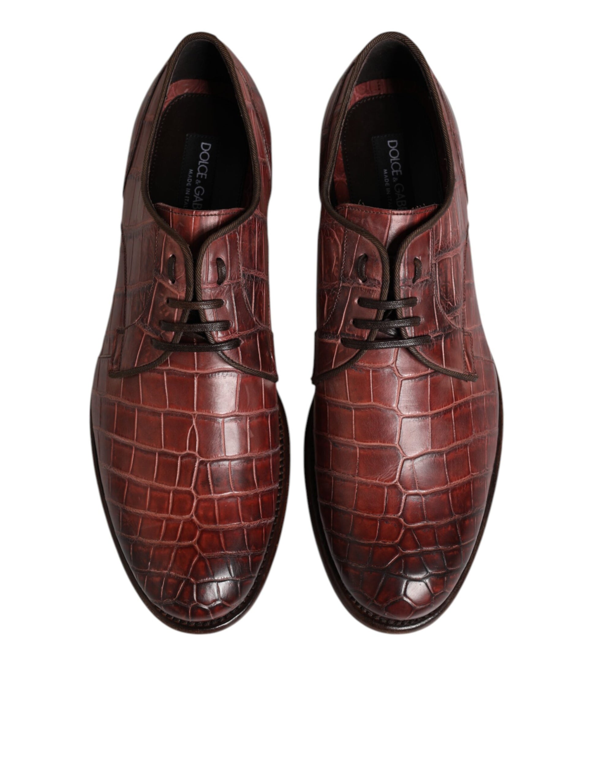 Dolce & Gabbana Burgundy Leather Lace Up Derby Dress Shoes Dolce & Gabbana