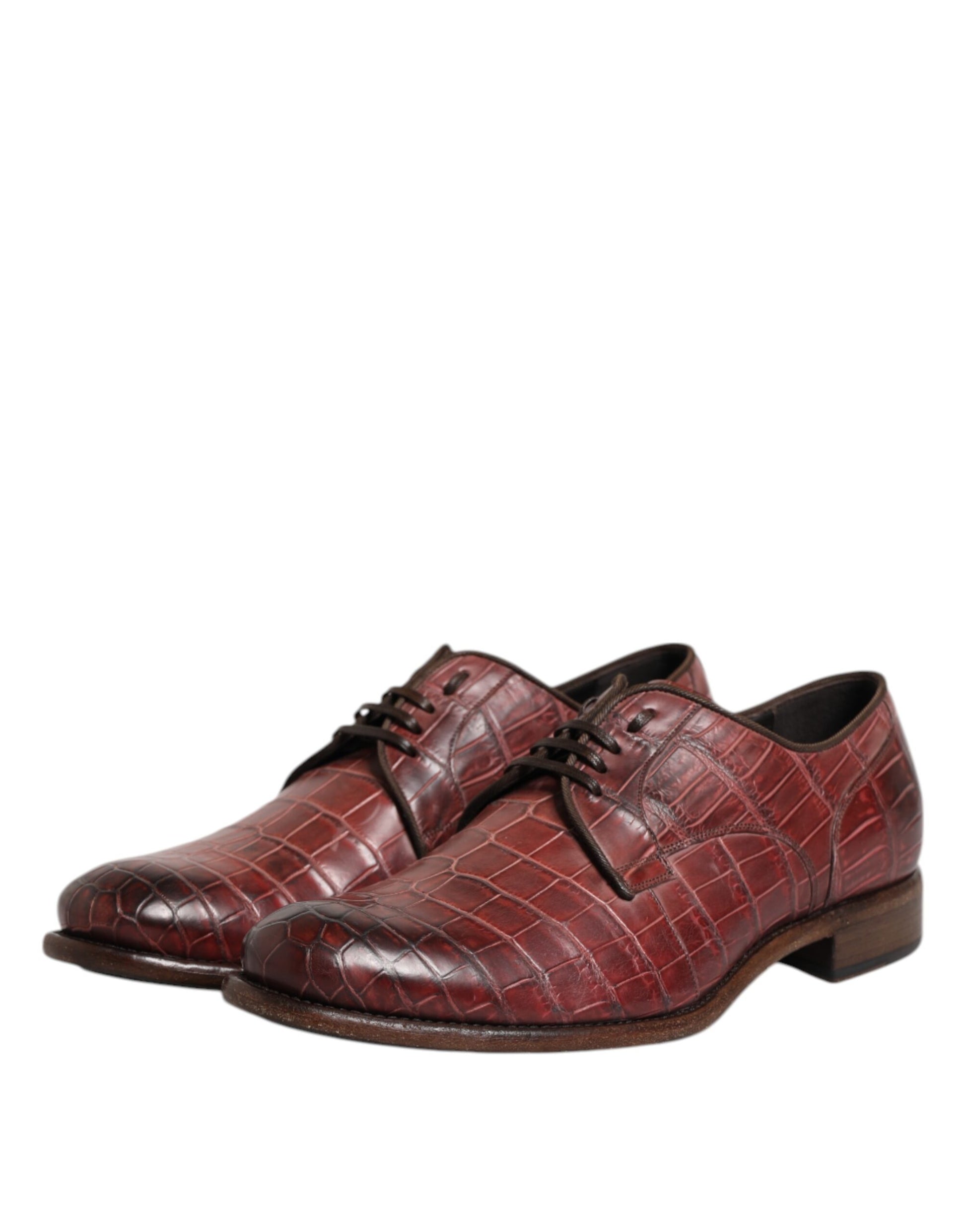 Dolce & Gabbana Burgundy Leather Lace Up Derby Dress Shoes Dolce & Gabbana
