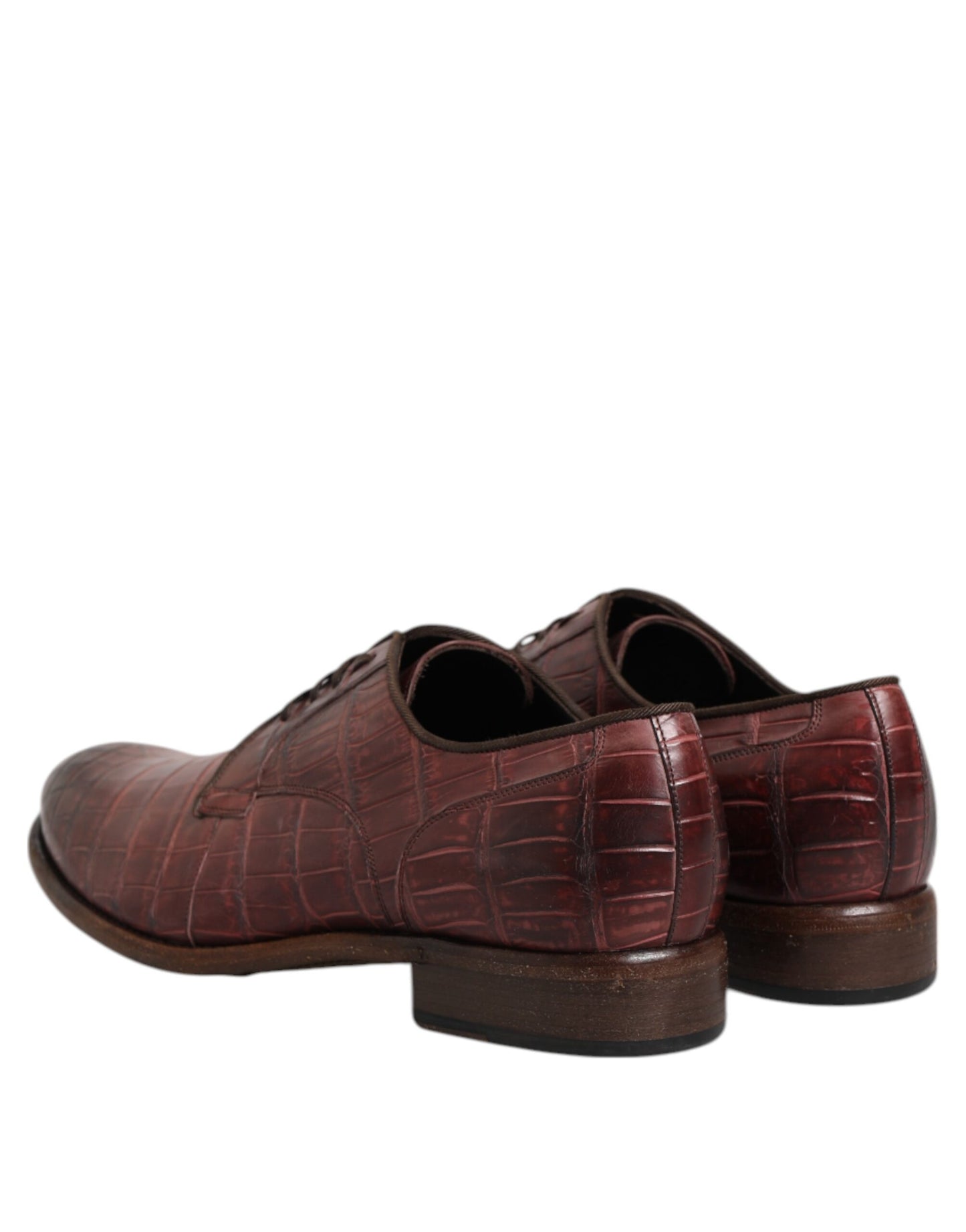 Dolce & Gabbana Burgundy Leather Lace Up Derby Dress Shoes Dolce & Gabbana