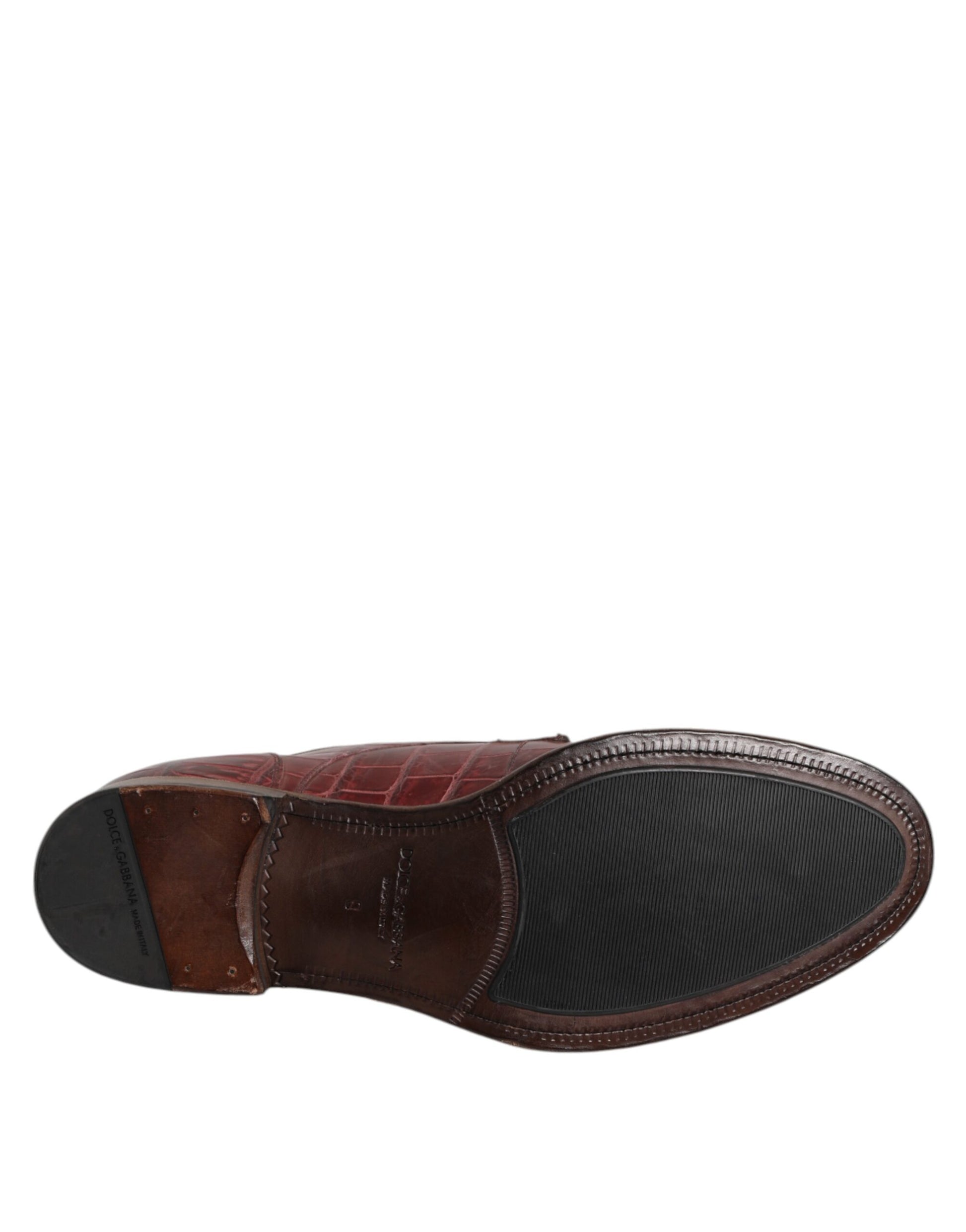 Dolce & Gabbana Burgundy Leather Lace Up Derby Dress Shoes Dolce & Gabbana