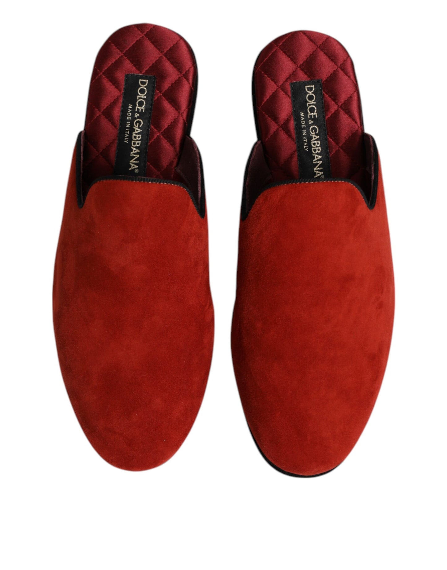Dolce & Gabbana Orange Suede Slides Flat Slipper Shoes Dolce & Gabbana