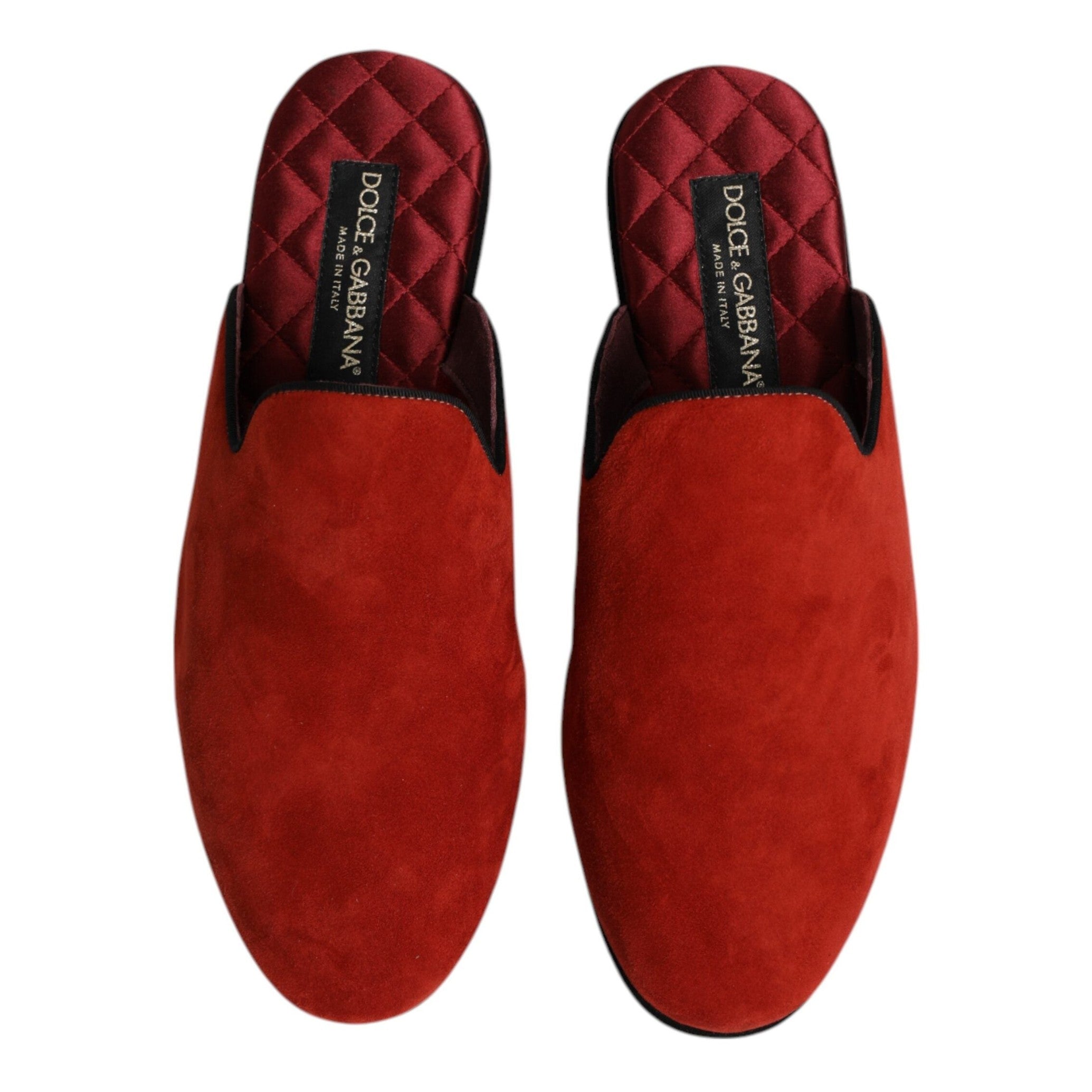 Dolce & Gabbana Orange Suede Slides Flat Slipper Shoes