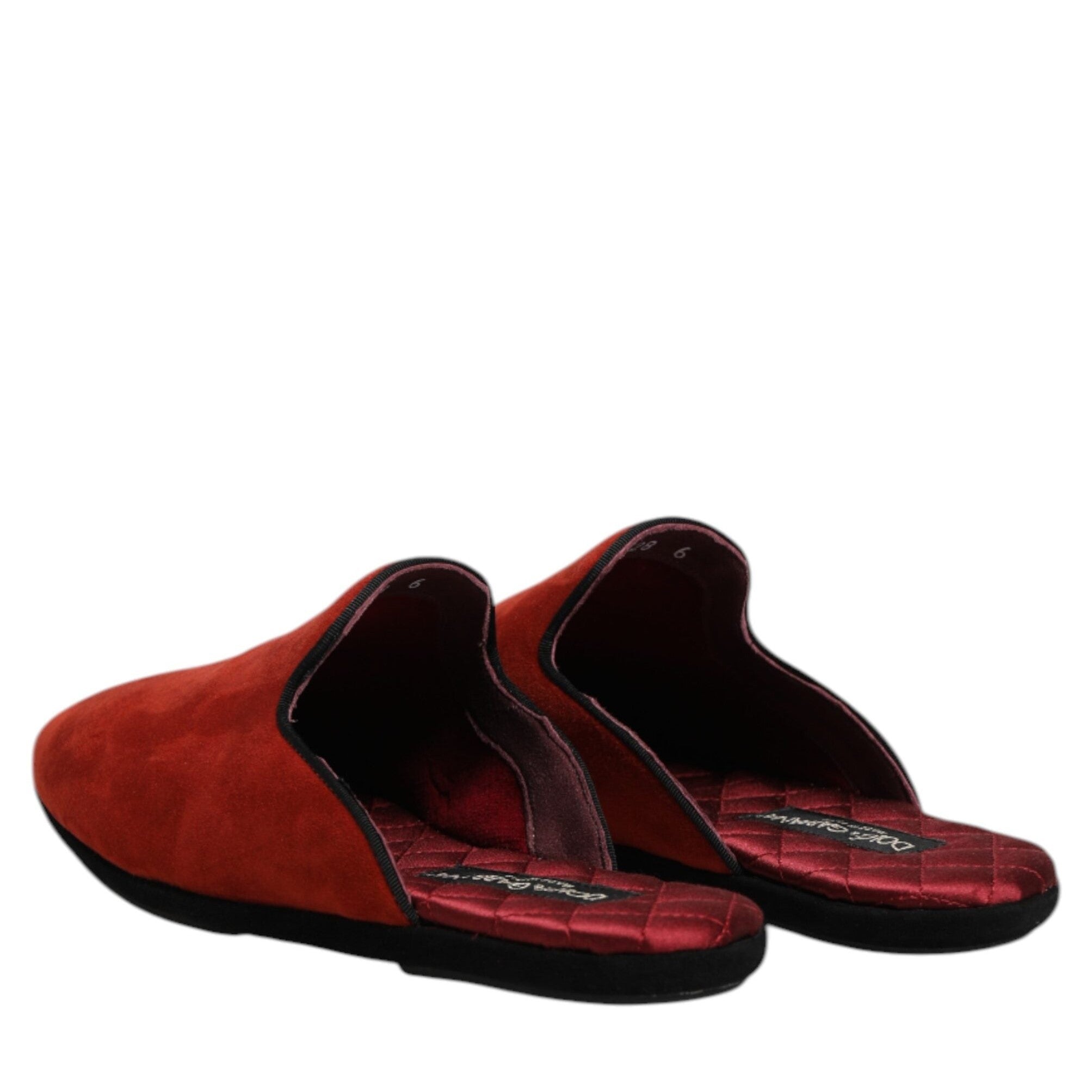 Dolce & Gabbana Orange Suede Slides Flat Slipper Shoes