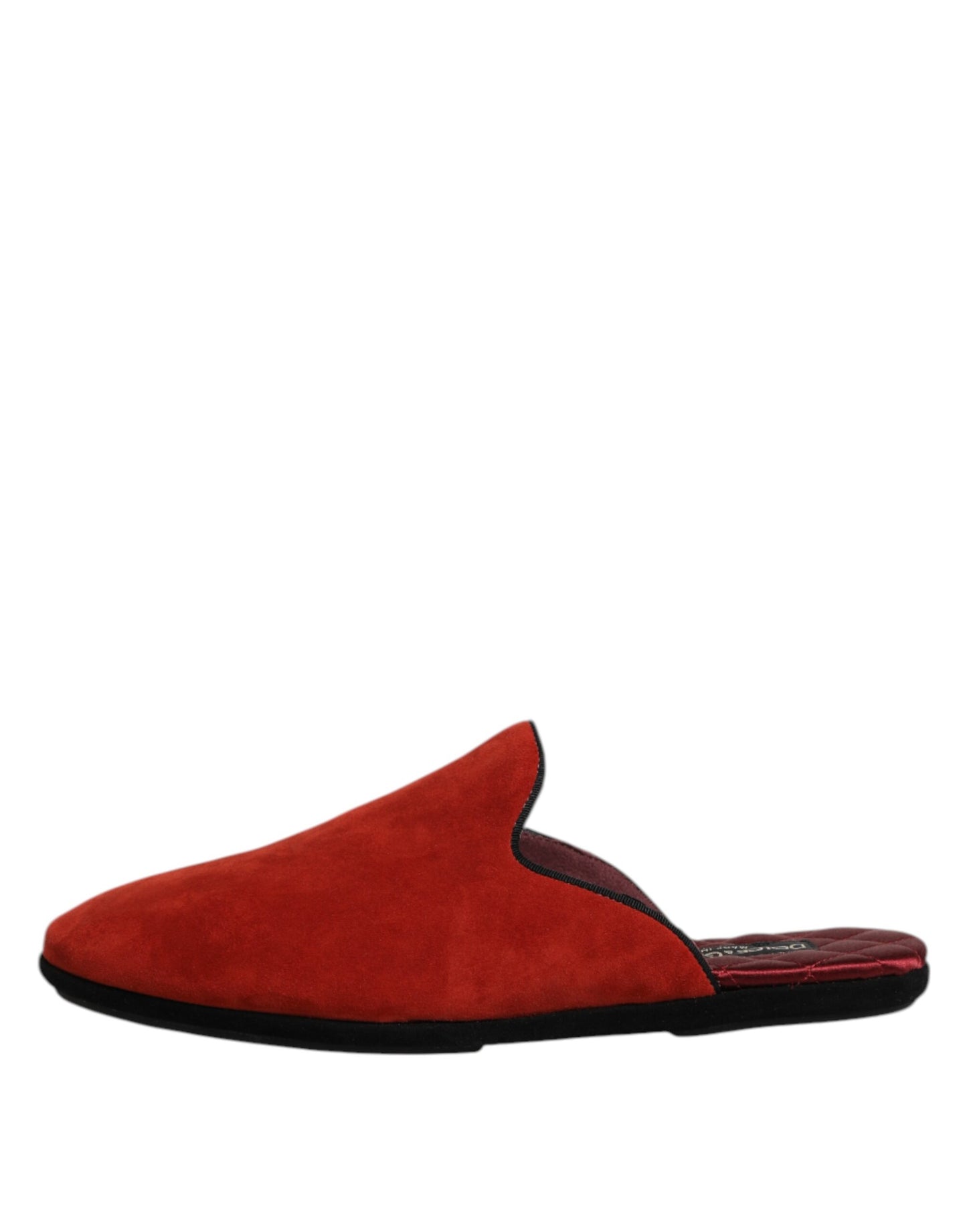 Dolce & Gabbana Orange Suede Slides Flat Slipper Shoes Dolce & Gabbana