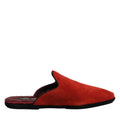 Dolce & Gabbana Orange Suede Slides Flat Slipper Shoes