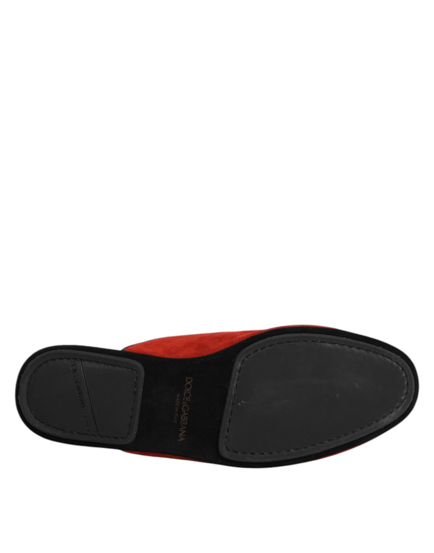 Dolce & Gabbana Orange Suede Slides Flat Slipper Shoes Dolce & Gabbana