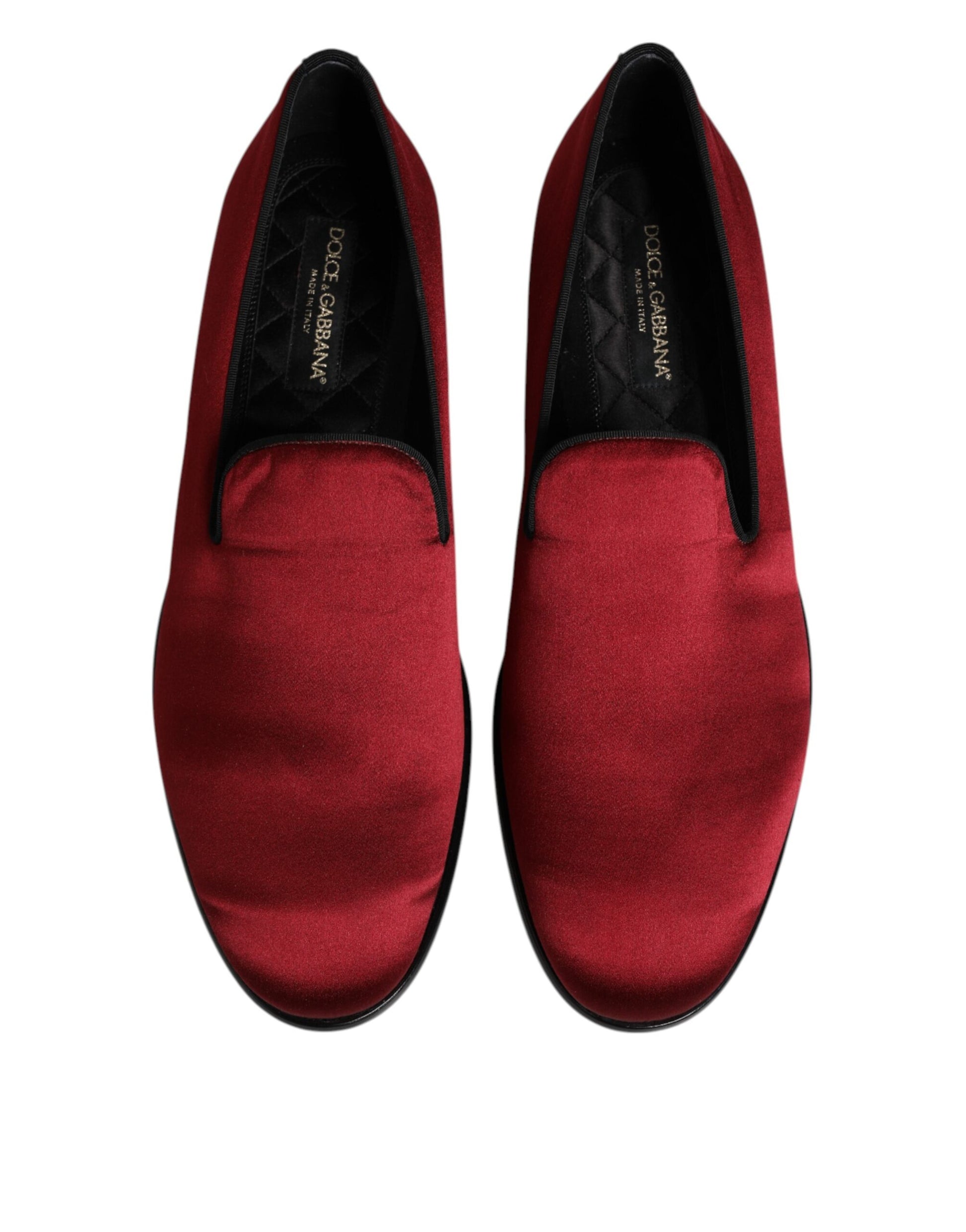 Dolce & Gabbana Red Velvet Slip On Loafers Formal Shoes Dolce & Gabbana